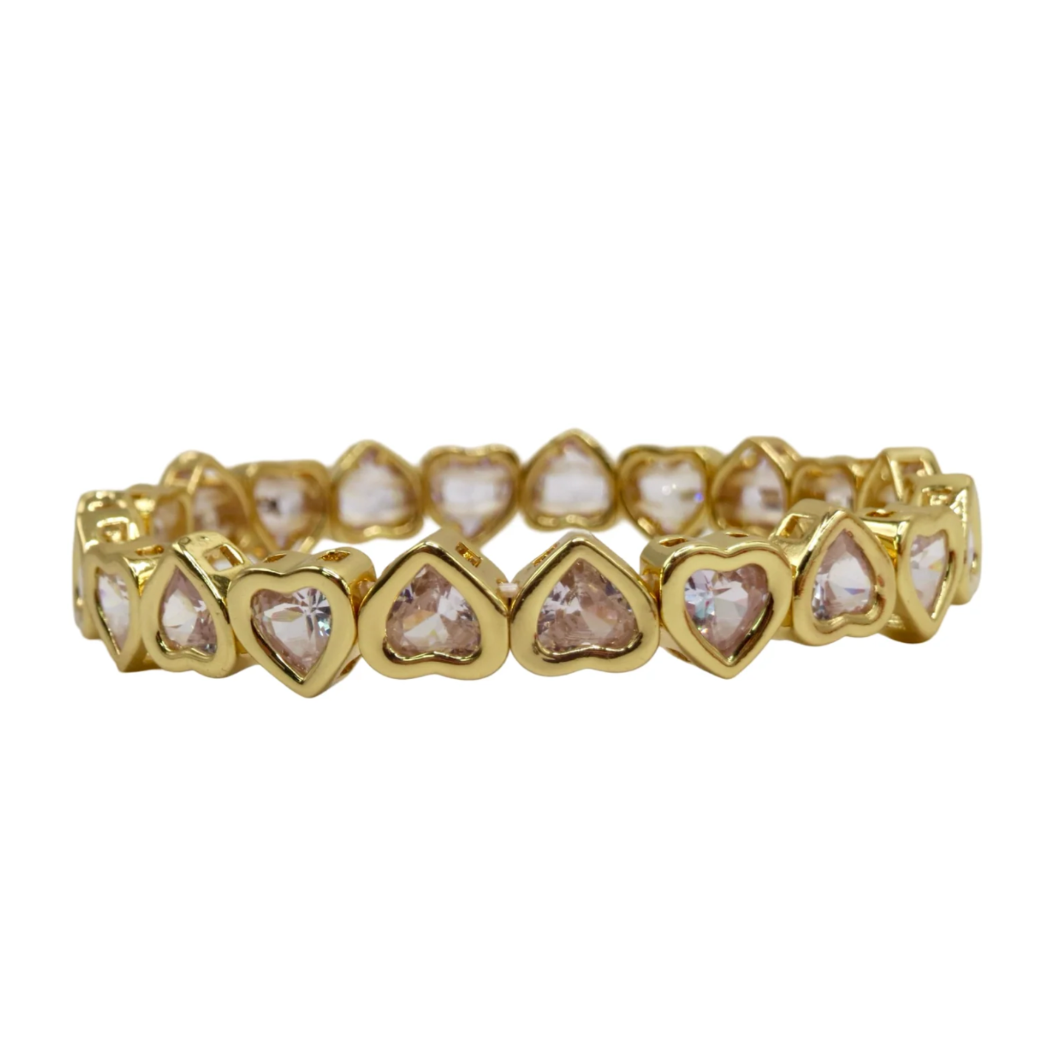 Dainty 18k Gold Heart Gems Bracelet - Let's Bag It