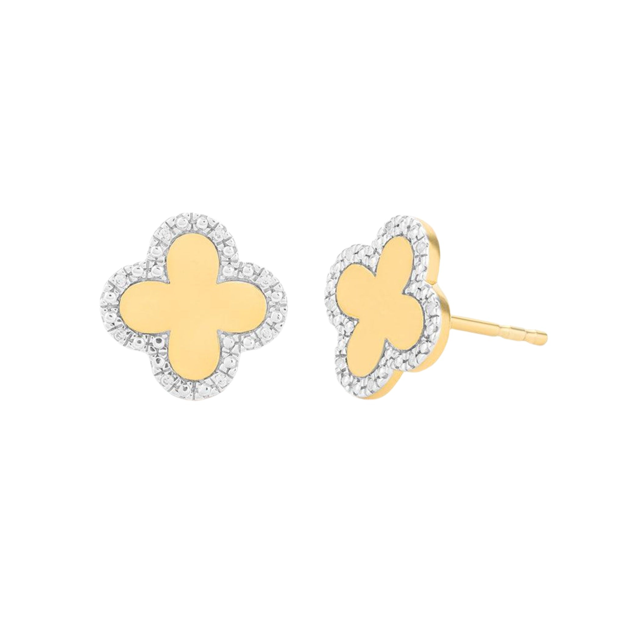 Ella Stein bloom clover stud earrings featuring a delicate clover design in a polished finish.