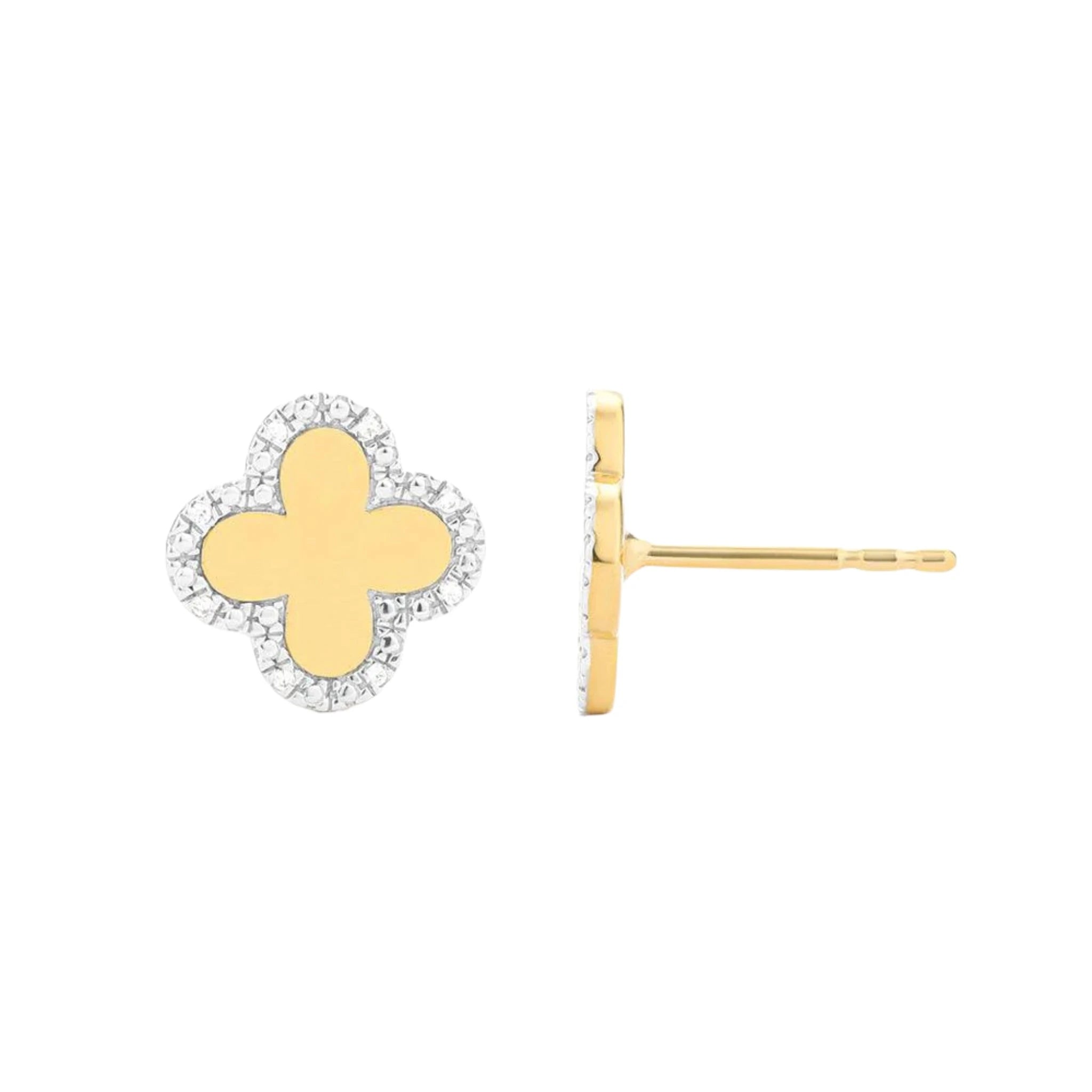Ella Stein Bloom clover stud earrings featuring a delicate clover design in a polished finish.