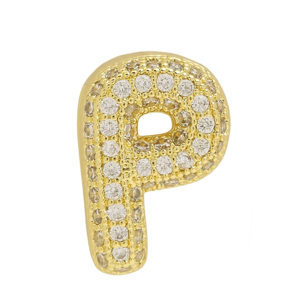 Private label slider initial charm for watch bracelet featuring a sleek design and customizable letter detail.