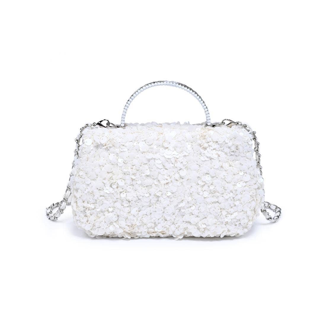 Urban Expressions Ella evening bag in black with gold chain strap, featuring a sleek, compact design for formal occasions.