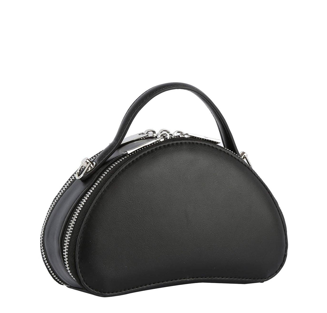 Double zip saddle crossbody bag