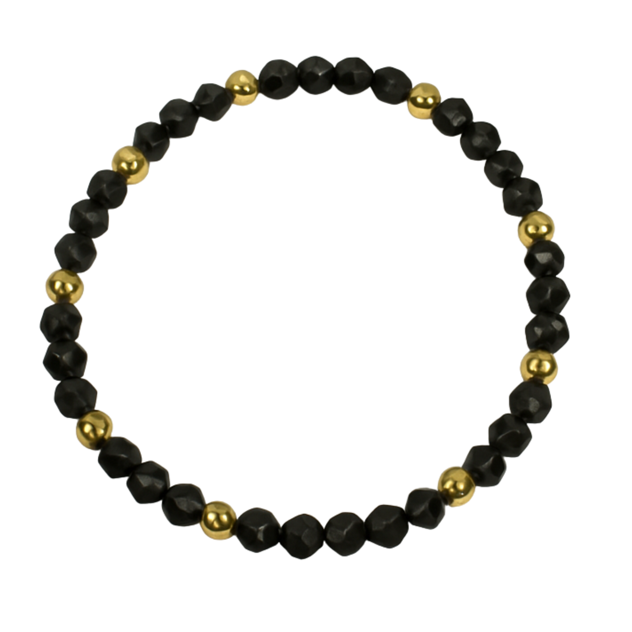 Colorful beaded bracelet with gold spacers from The Skylar Project, featuring vibrant beads and elegant gold accents.