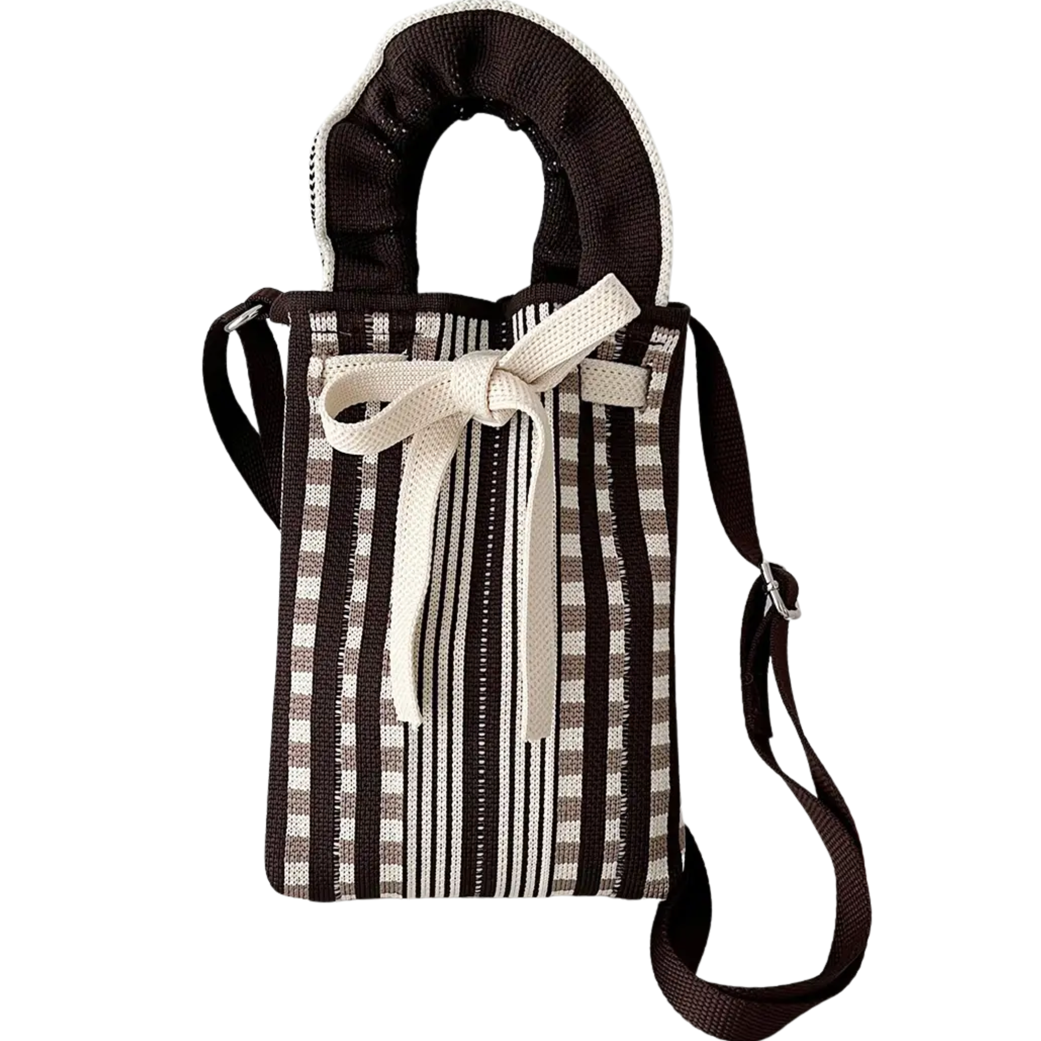 Stylish Patterned Handbag with Unique Handle Design