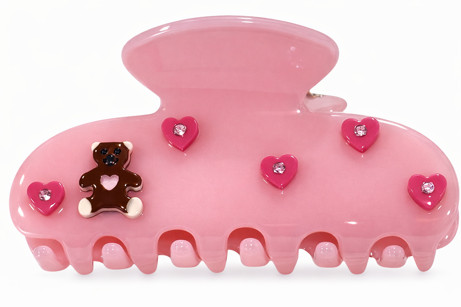 Teddy Heart Hair Claw Clip