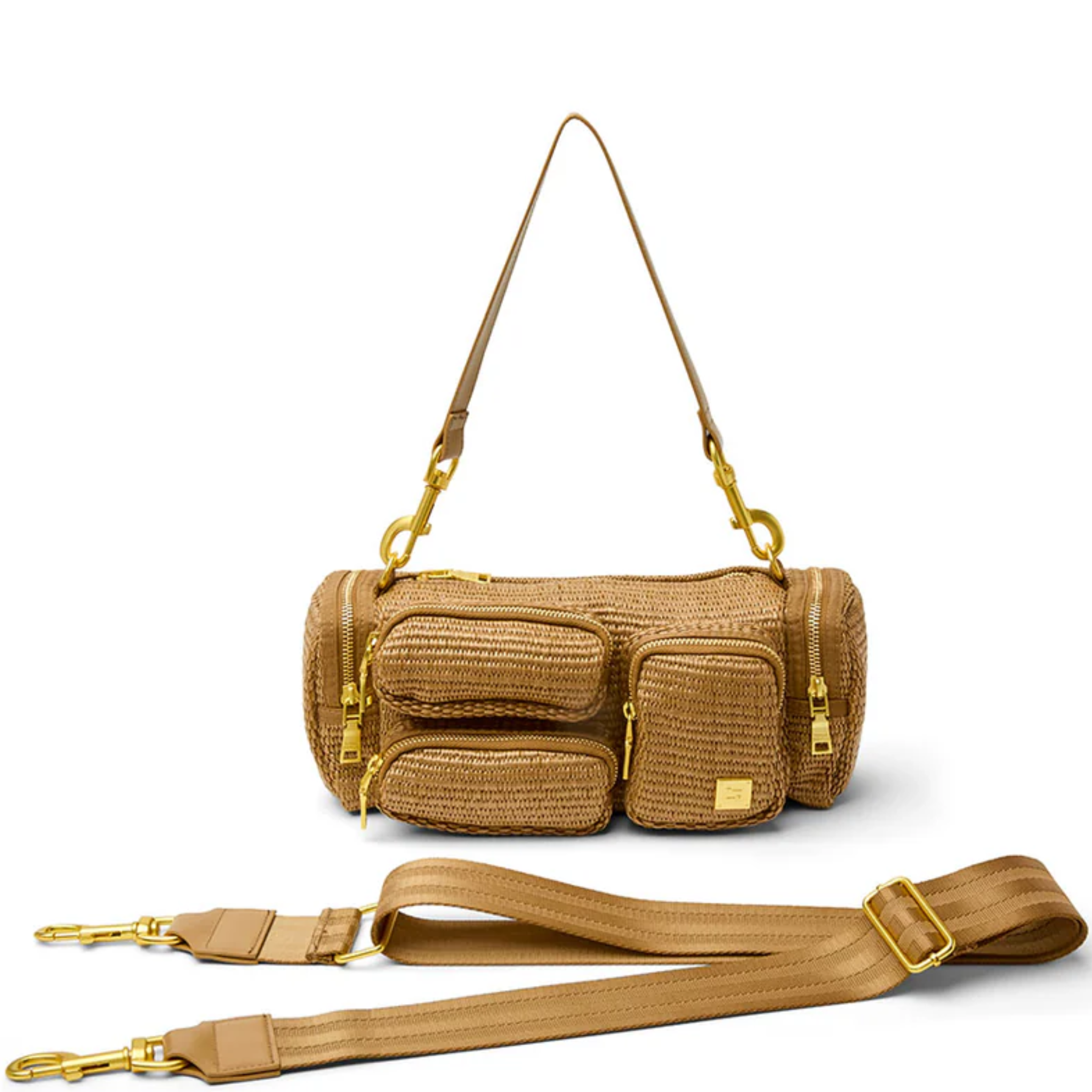 Think Royln Lady Cargo shoulder bag with heart and bow charm, featuring a stylish design and practical storage.