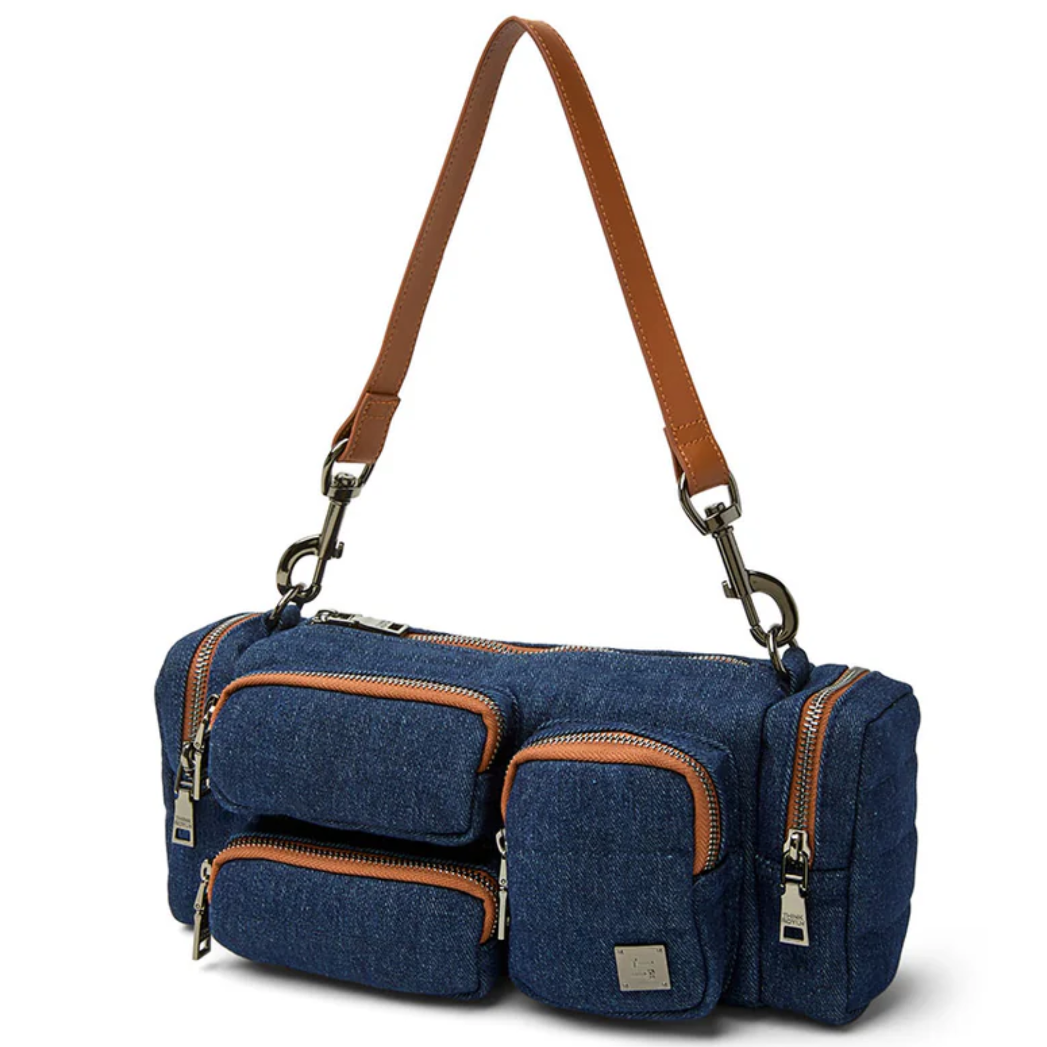 Think Royln Lady Cargo shoulder bag with coquette heart and bow bag charm, stylish and functional accessory in a sleek design