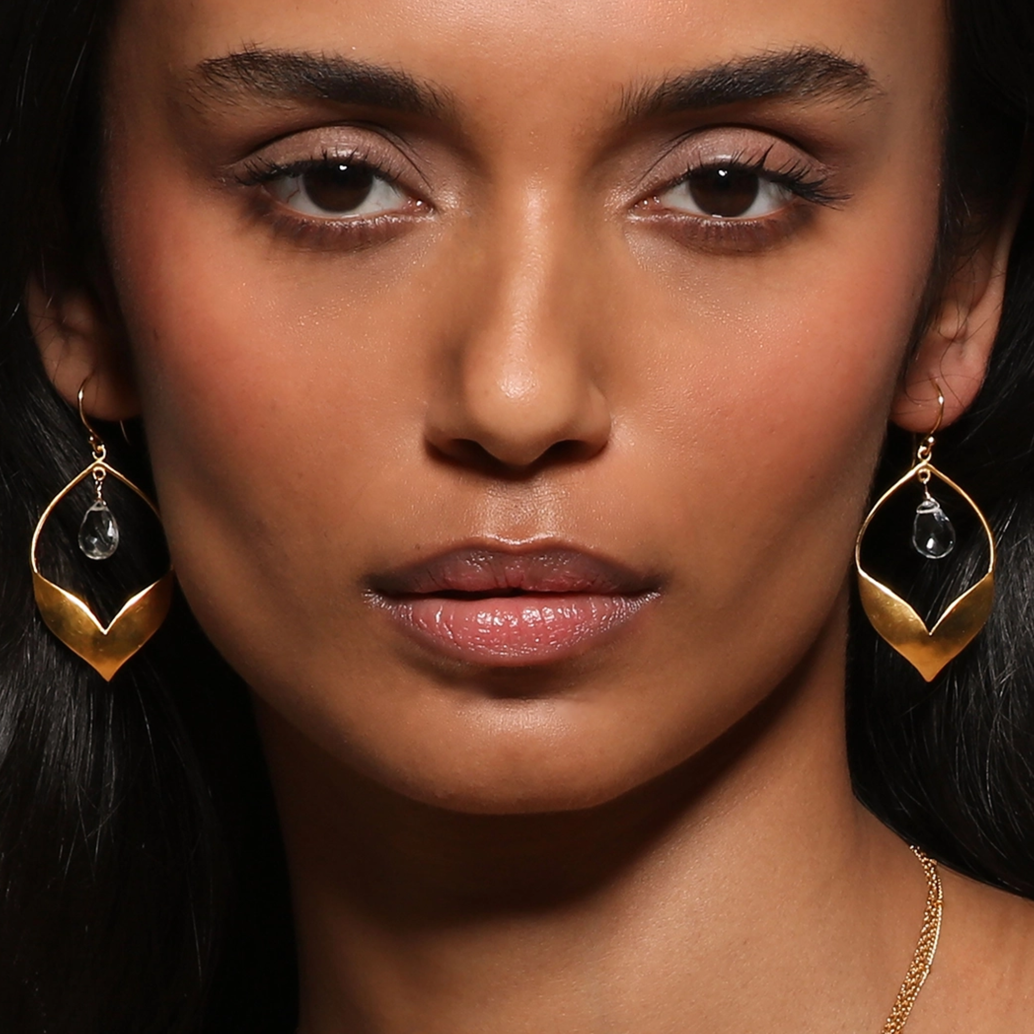 Lotus - Blue Topaz Lotus Earrings