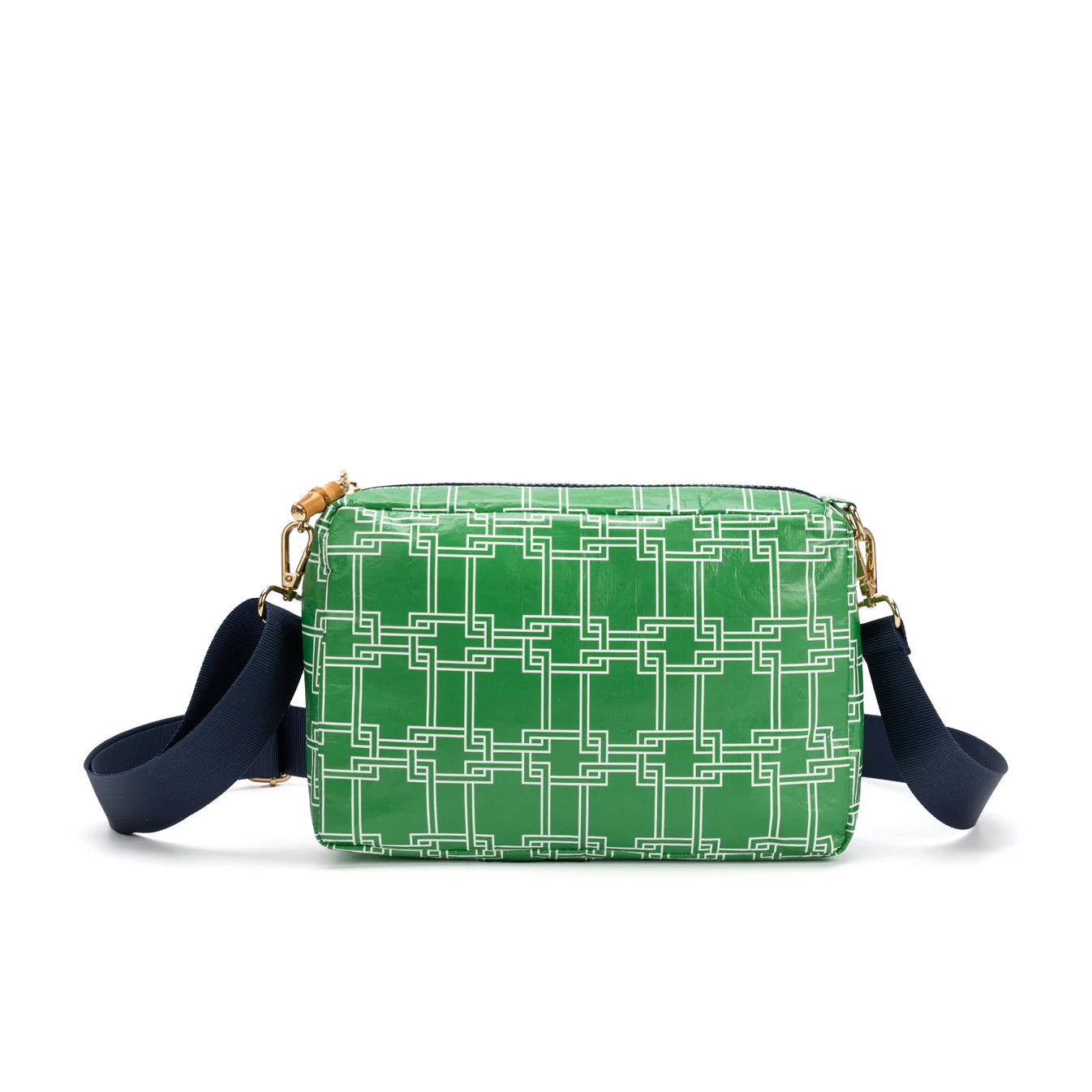 Bourban and Bamboo crossbody bag in a stylish design, showcasing adjustable strap and textured fabric.
