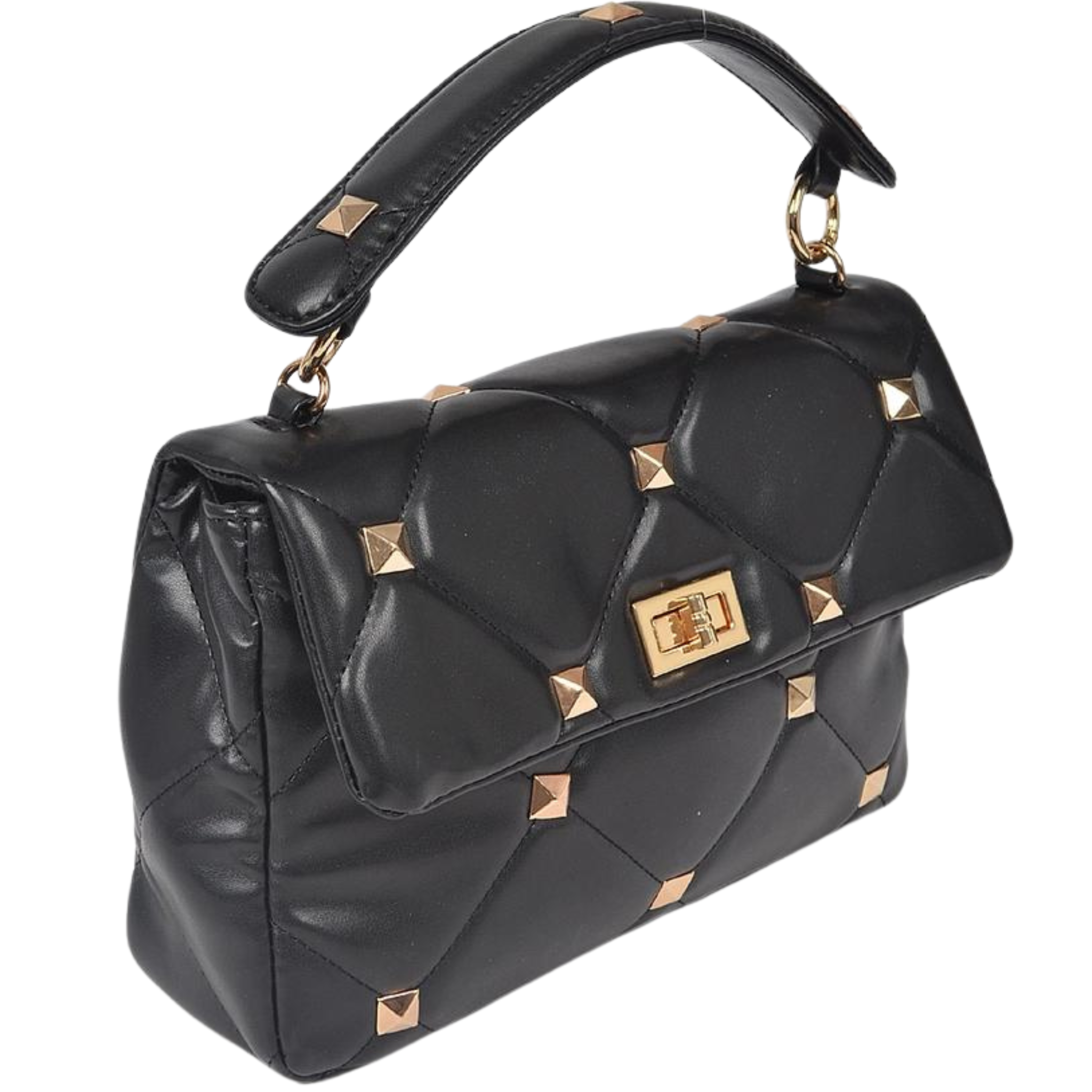 Mini Metal Studded Top Handle Crossbody Bag - Let's Bag It