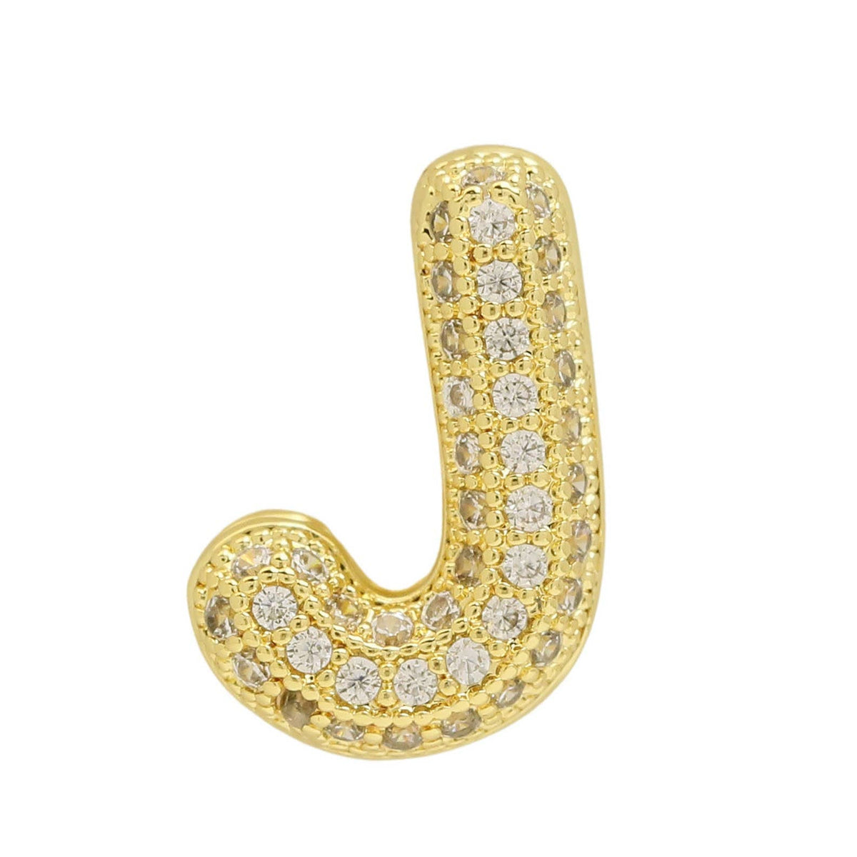 Private label slider initial charm for watch bracelet featuring a sleek, metallic design with engraved initial letter.