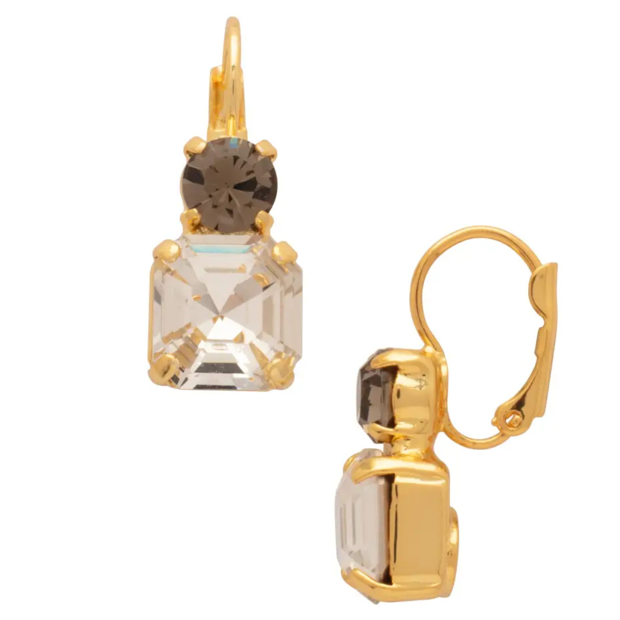 Sorrelli Kimber Dangle Earrings with multicolor daisies and clip-on design, hanging with intricate floral details.