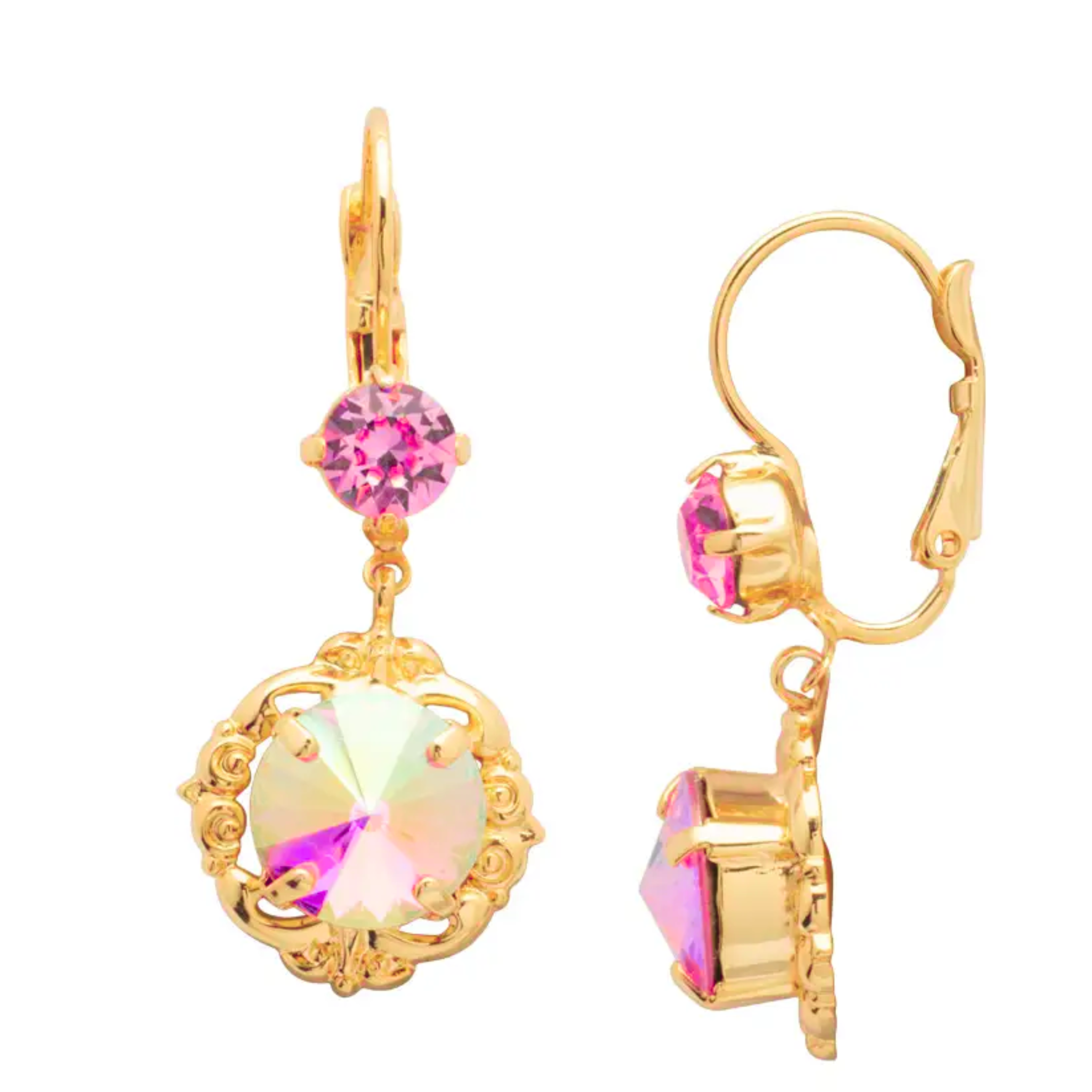 Multicolor Lori Dangle Earrings by Sorrelli featuring vibrant, layered design with intricate details and clip-on style.