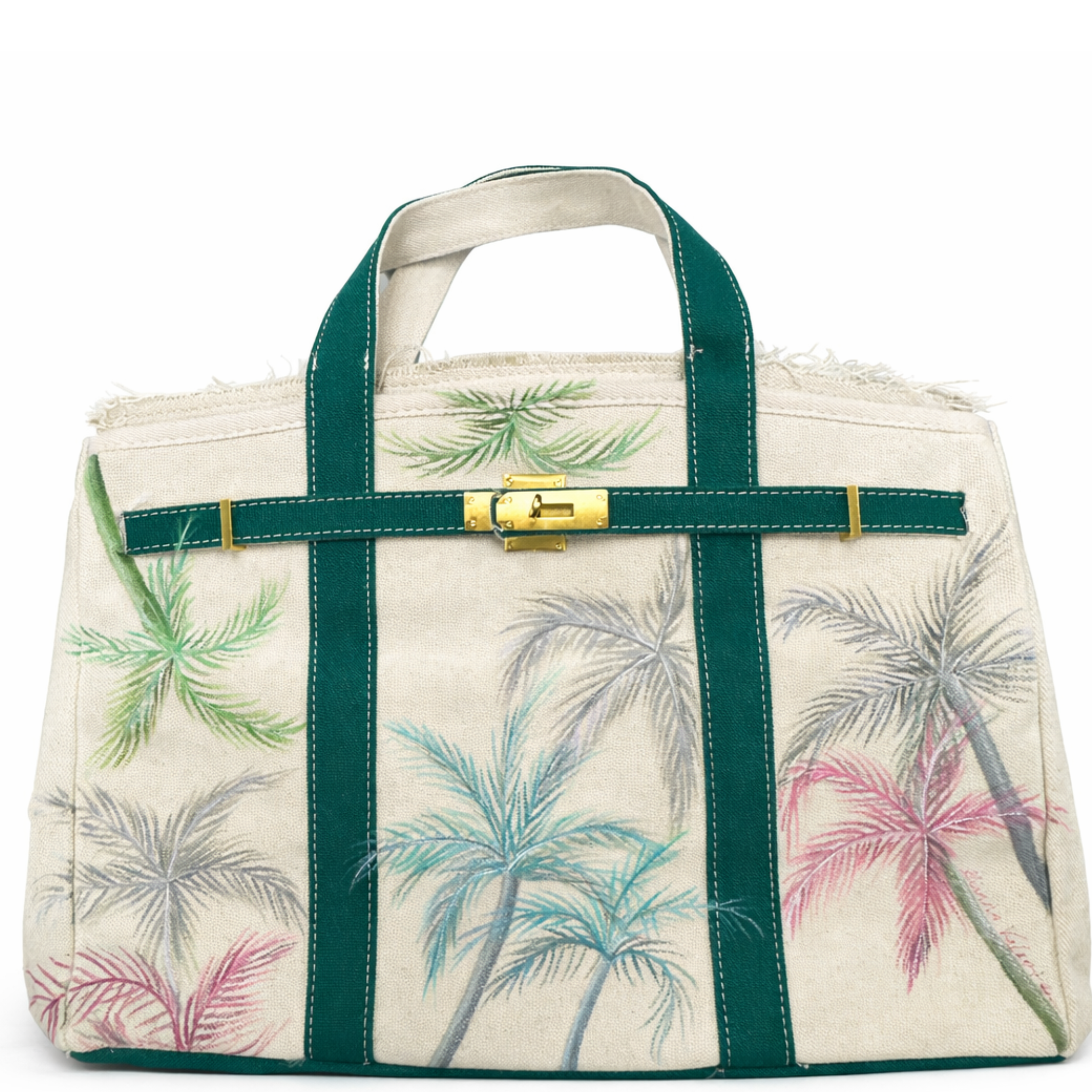 Daisymulticolor tote bag from Gianna Valente x Lets Bag It Painted Picnic Tote Collection with vibrant multicolor floral design.
