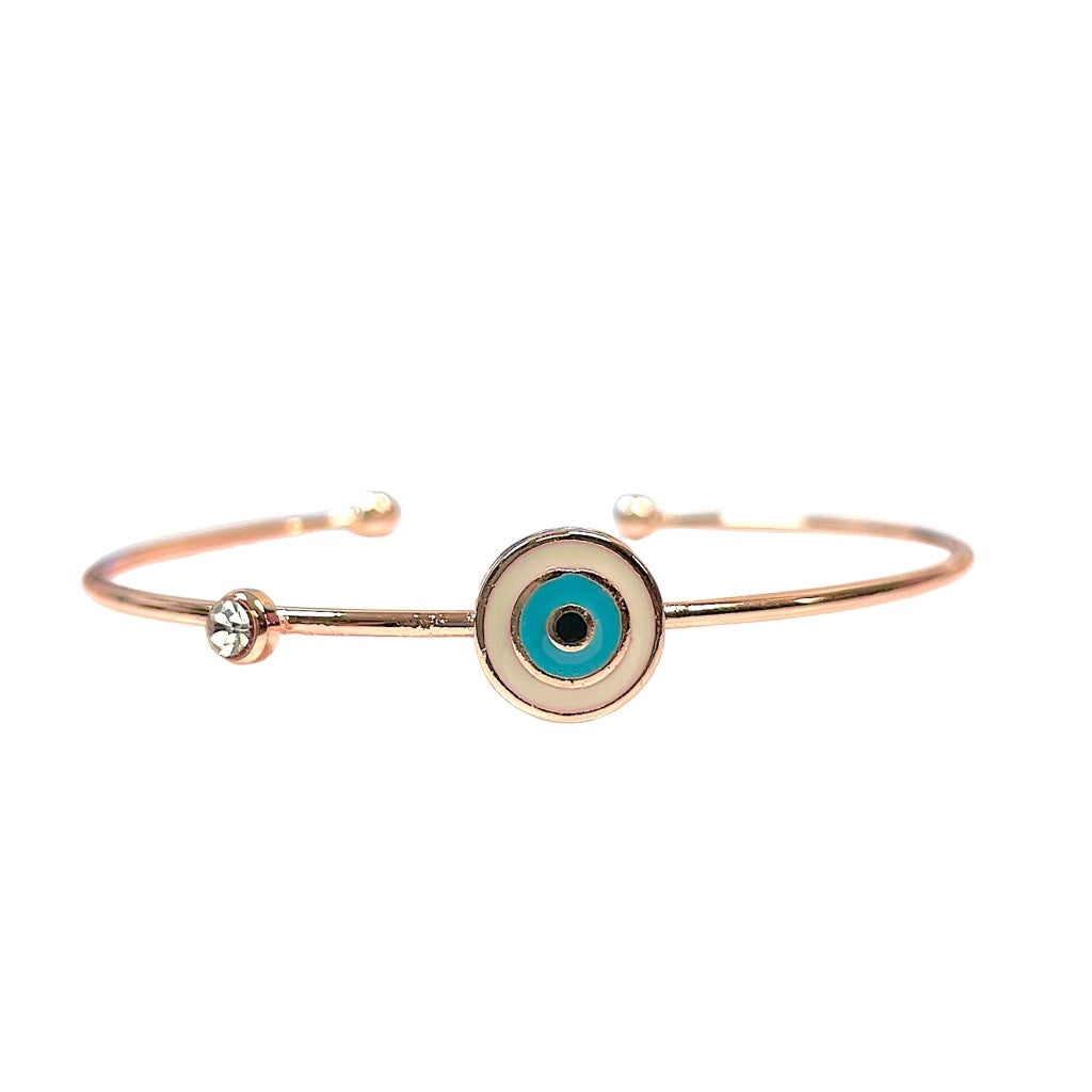 Rose Gold Evil Eye Bangle - Let's Bag It