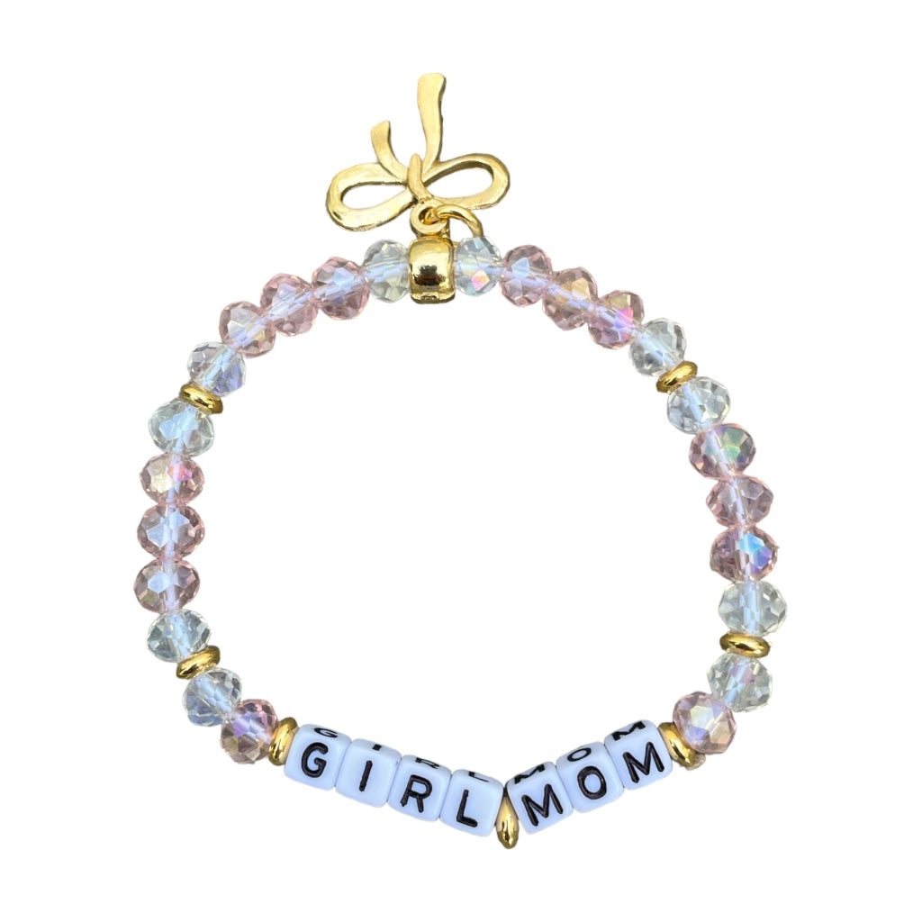 Girl Mom Crystal Beaded Bracelet - Let's Bag It