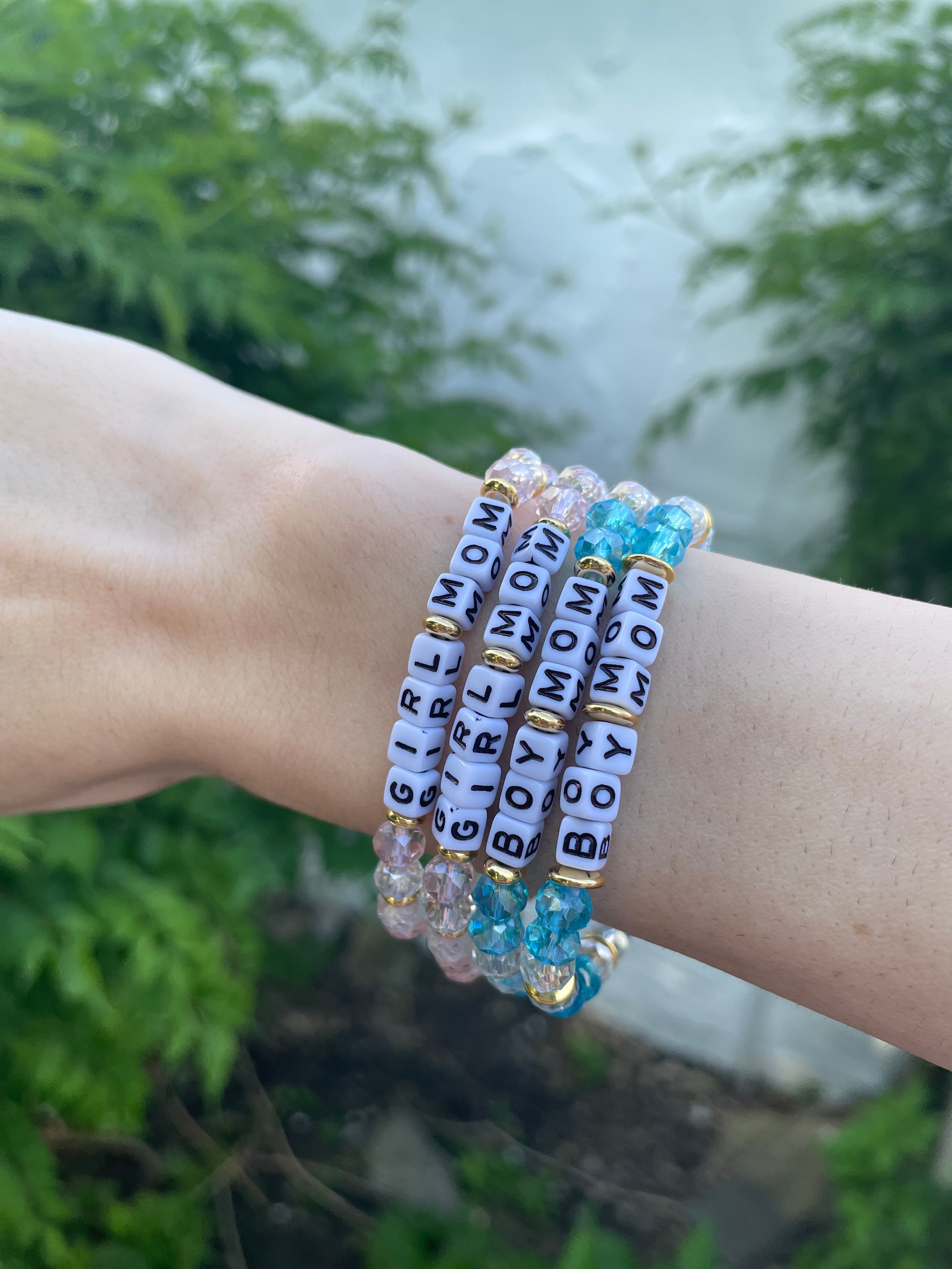 Girl Mom Crystal Beaded Bracelet - Let's Bag It