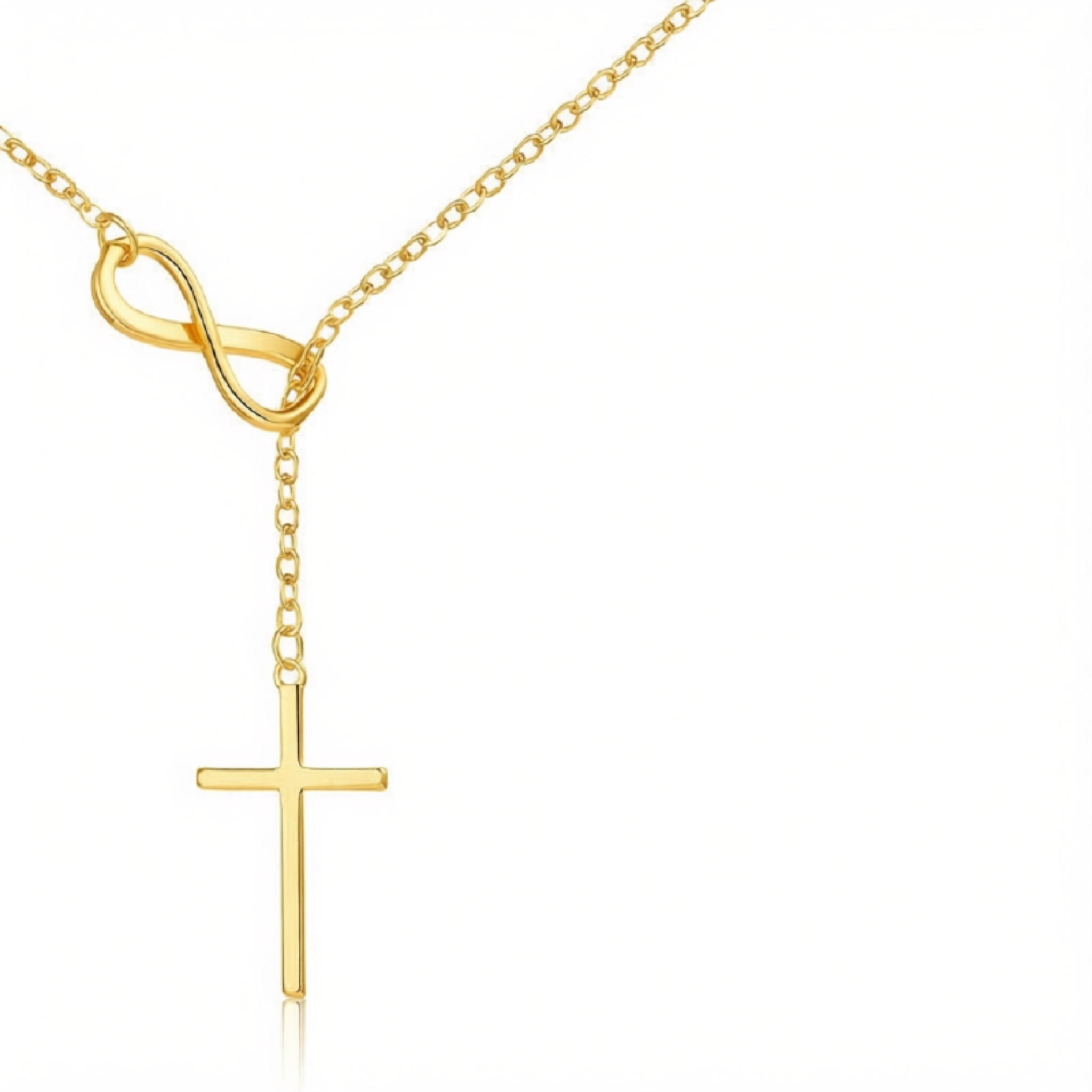 Classic Infinity Cross Lariat Y Necklace