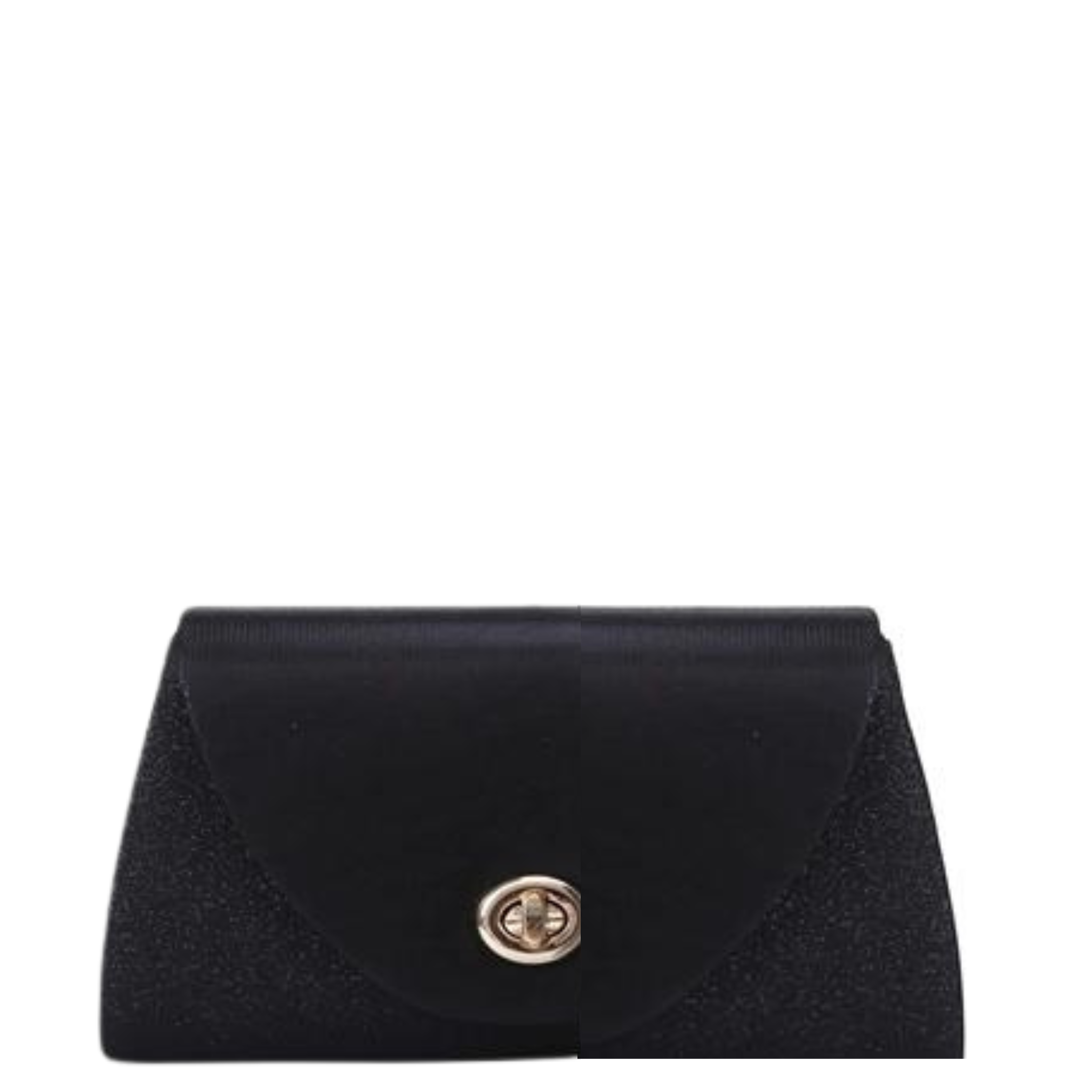 Glitter and metallic turnlock evening clutch handbag in pearl cashmere, showcasing a stylish design for ladies.