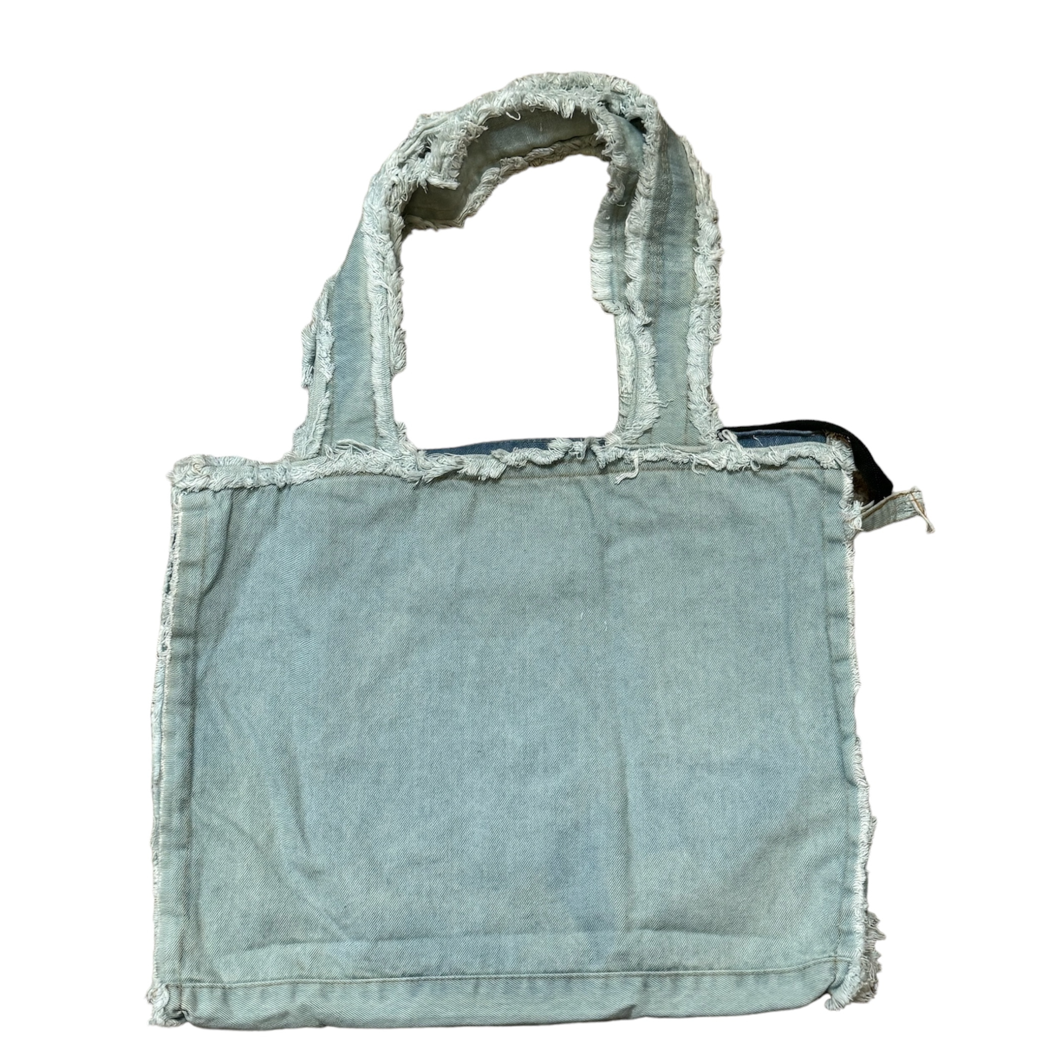 Acid washed distressed denim tote - Let's Bag It