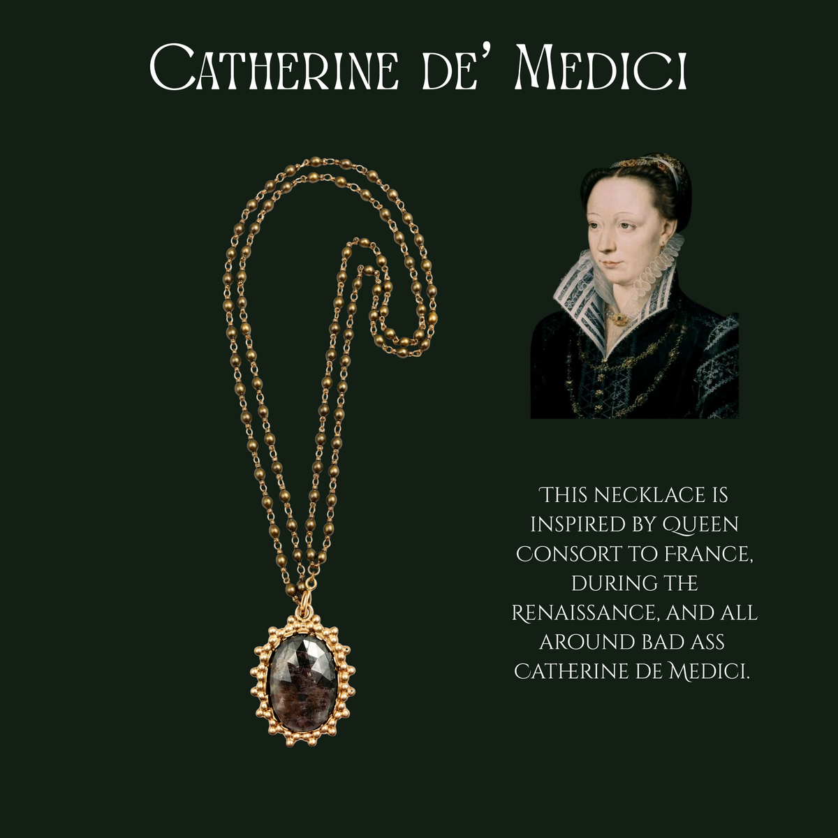 Large oval gemstone necklace by Lock and Key featuring a prominent oval-shaped gemstone pendant on a delicate chain.