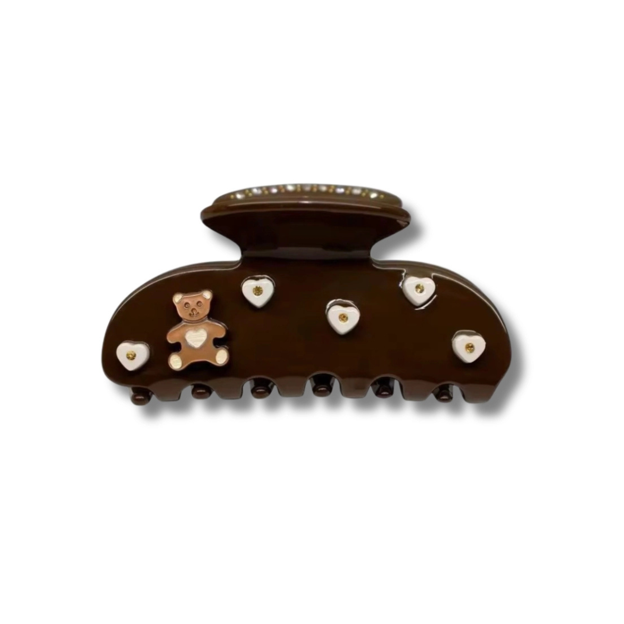 Hug Me Claw Hair Clip with Hearts & A Bear