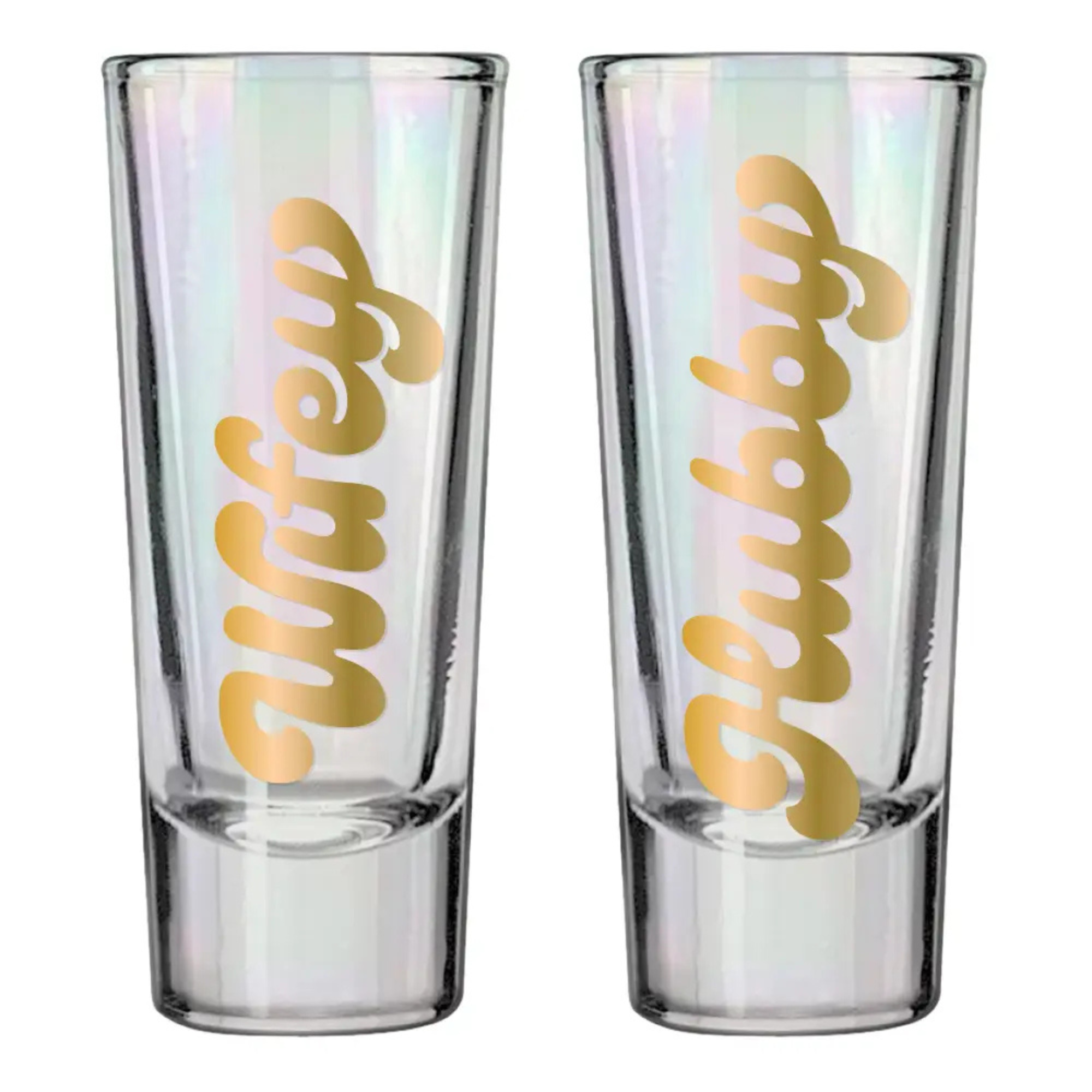 Wedding Shot Glass Set 2oz | Wifey/Hubby Shot Glass Set