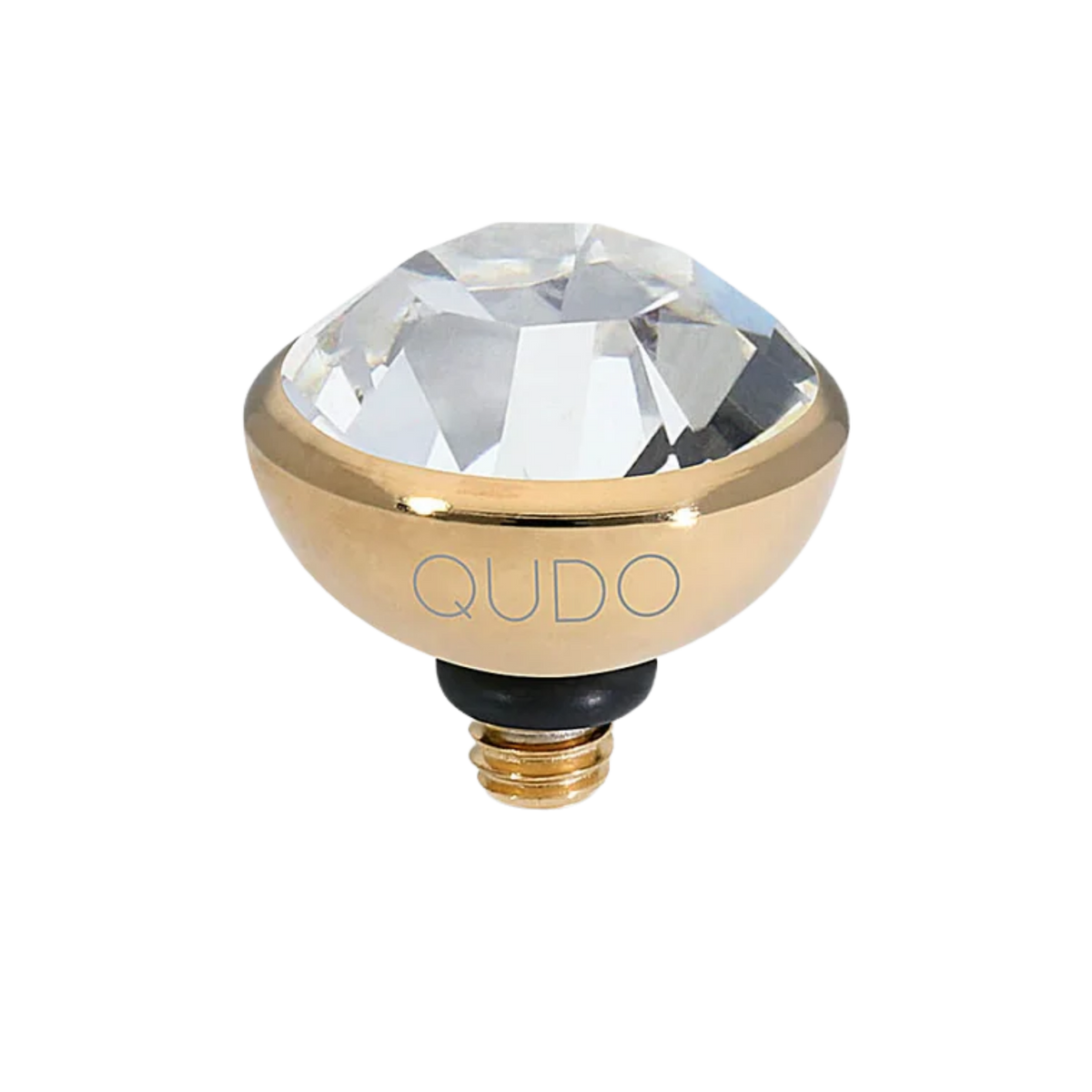 QUDO Bottone Top 10MM - Crystal/Gold