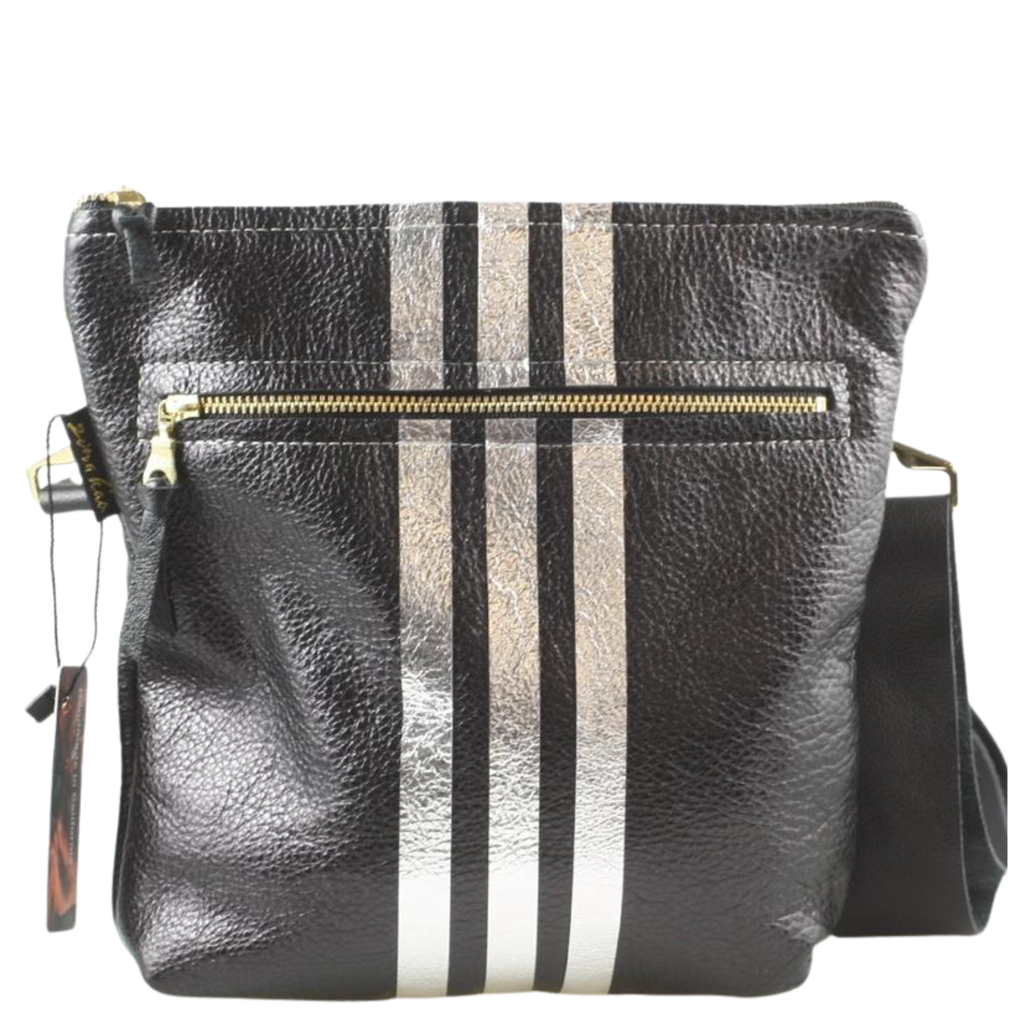 Zina Kao Stripe Lakeshore crossbody handbag with adjustable strap and striped pattern, stylish accessory for everyday use.
