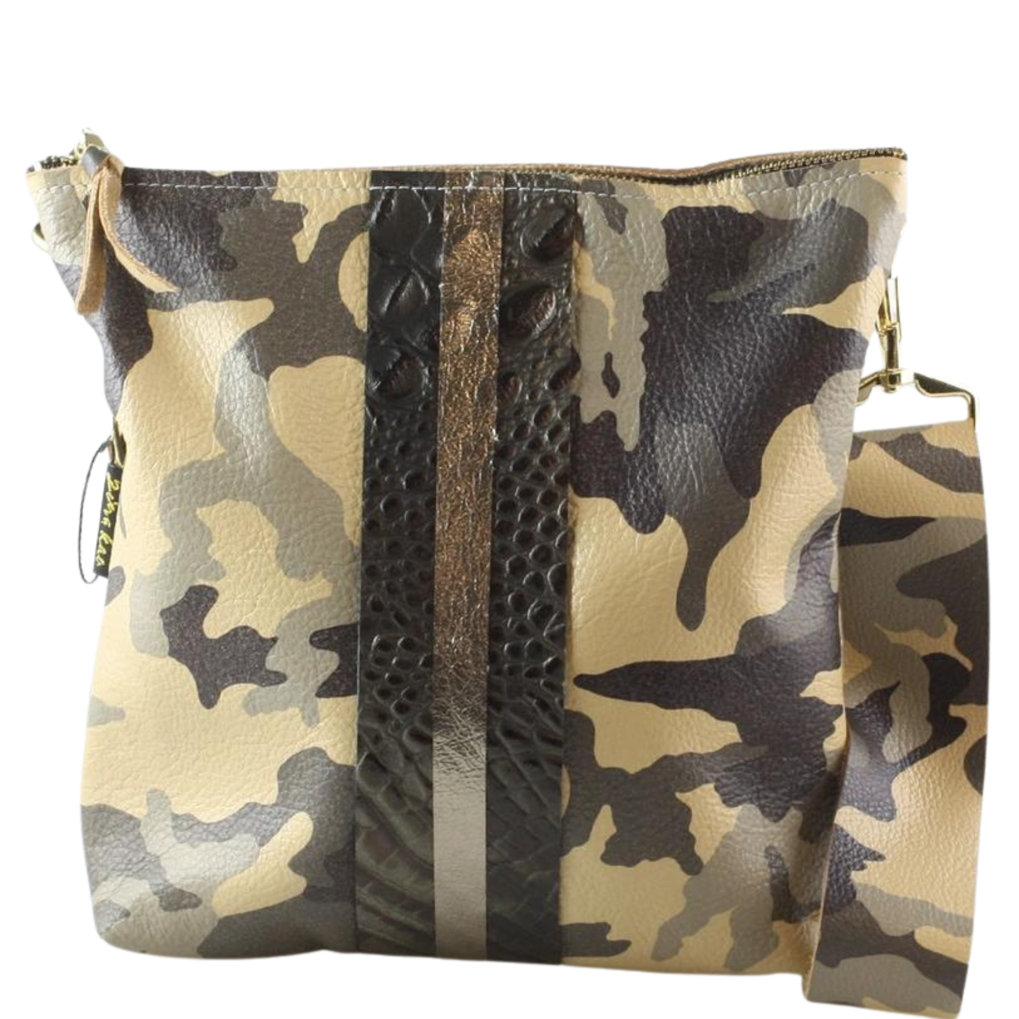 Zina Kao Stripe Lakeshore crossbody handbag with adjustable strap and sleek design, featuring a stylish striped pattern.