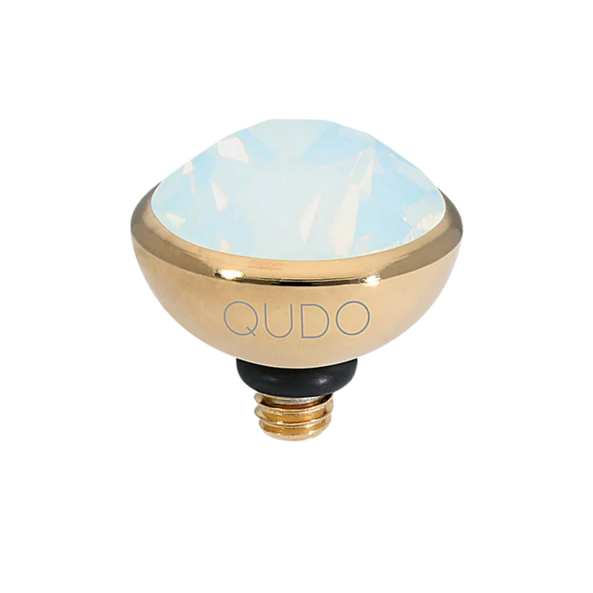 QUDO Bottone Top 10MM - White Opal/Gold