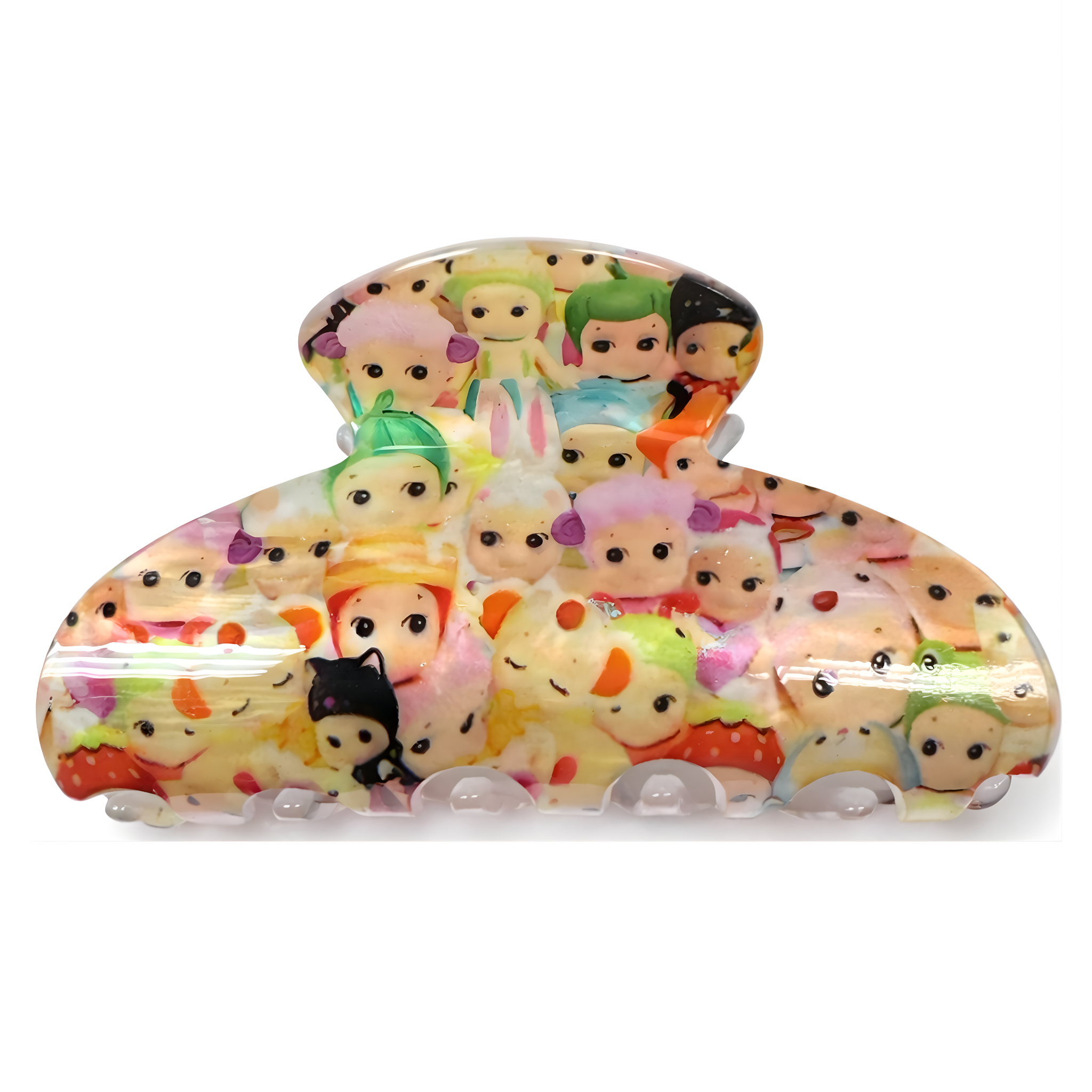 Private label doll hair clips, wide Cuban style hair clips with a sleek design, suitable for securing doll hair.