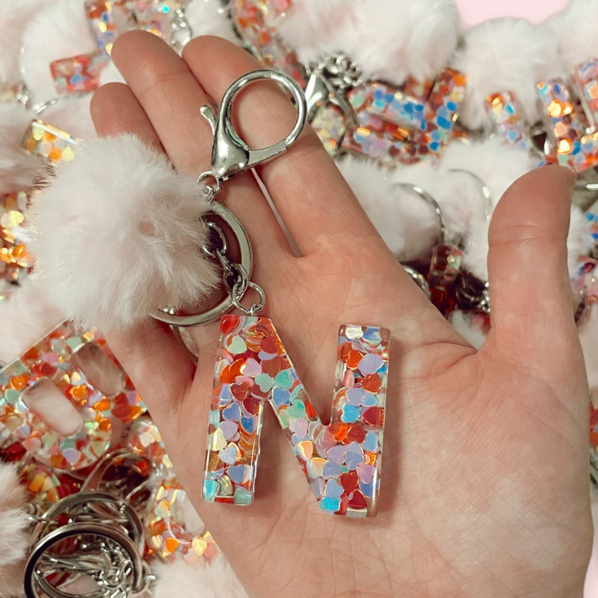 small initial keychain - Let's Bag It