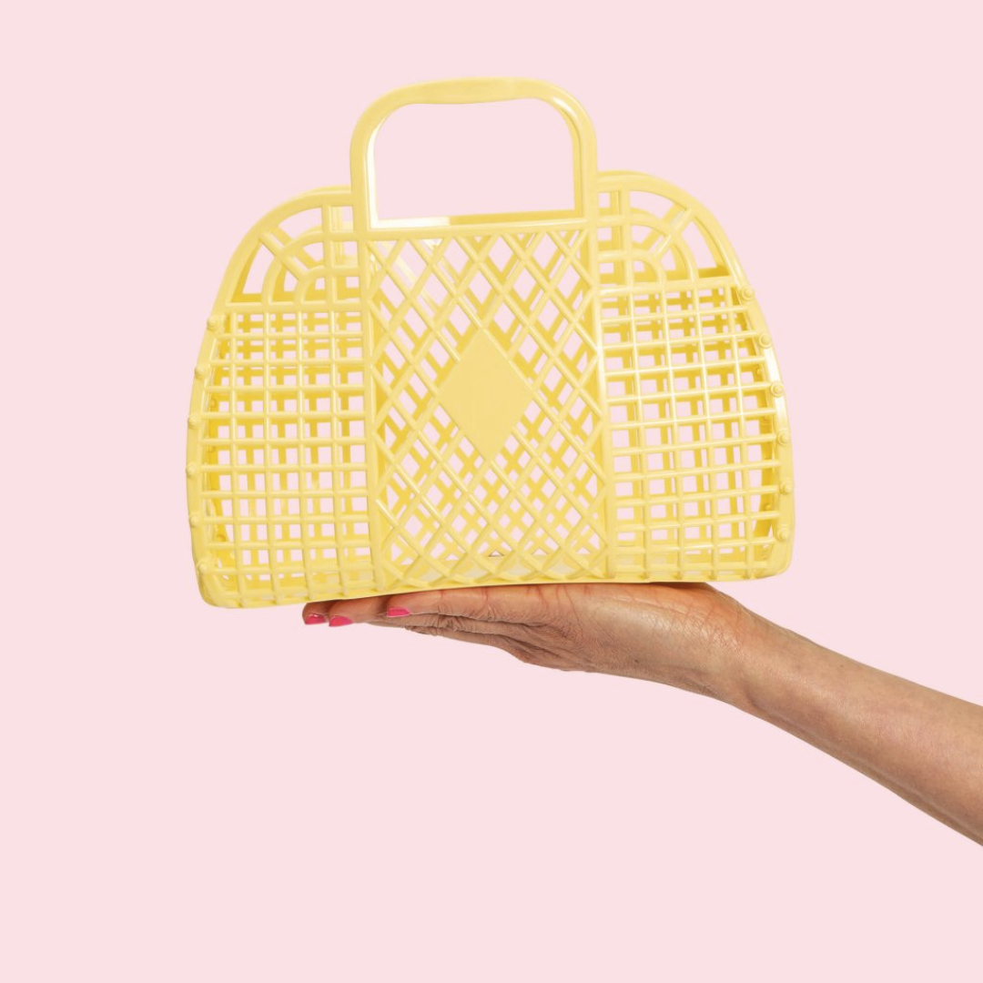 Sunjellies Retro Basket Yellow- Small