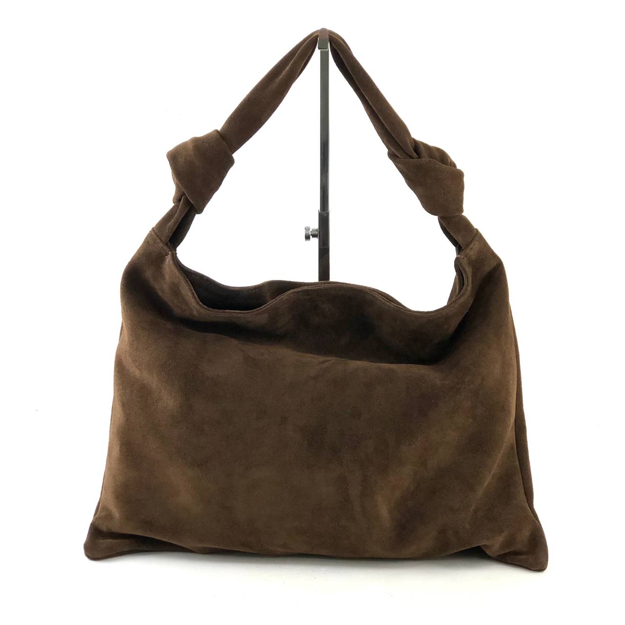 Leena Double Knot Suede Shoulder Bag