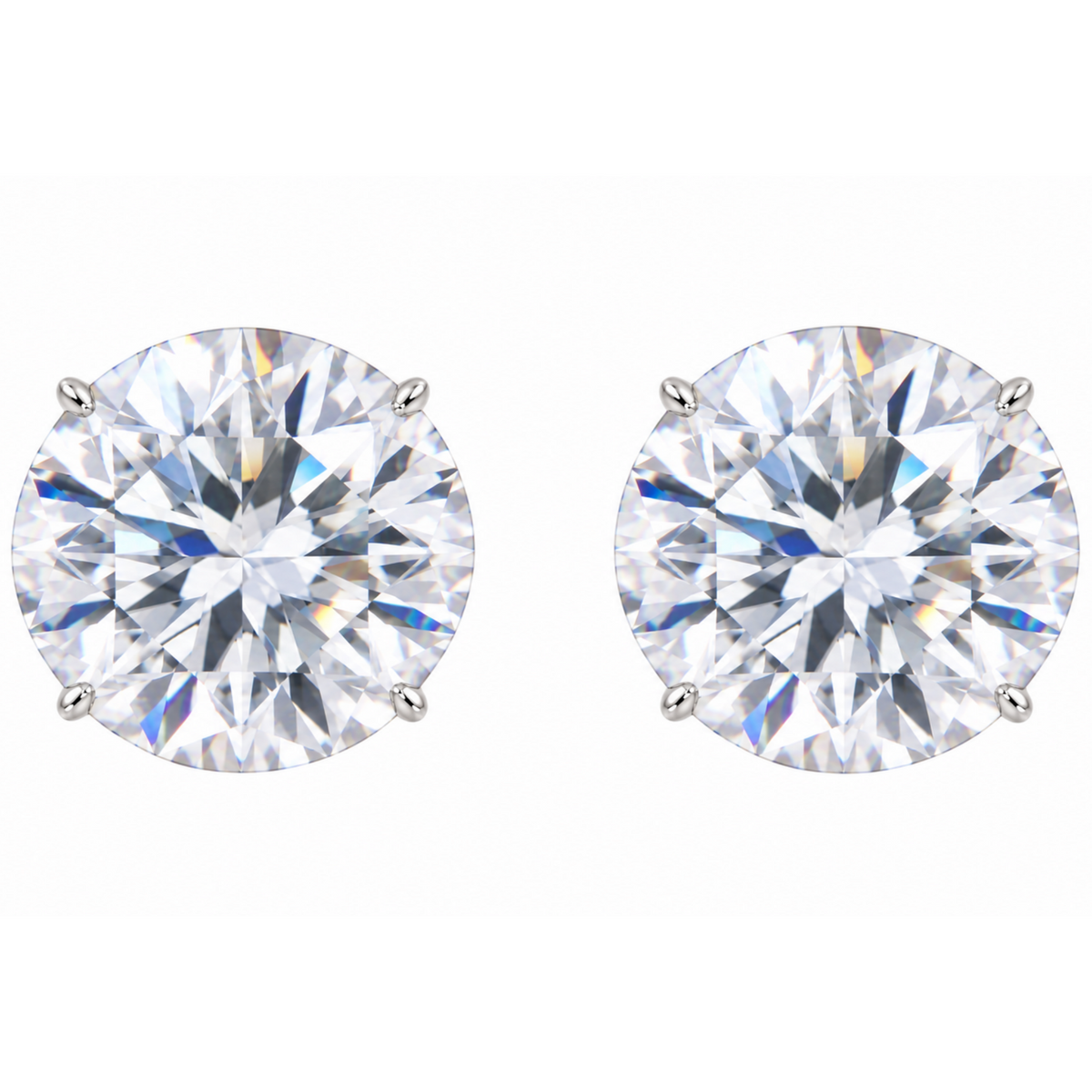 Simple round sterling silver stud earrings, 10mm size, displayed against a clean background