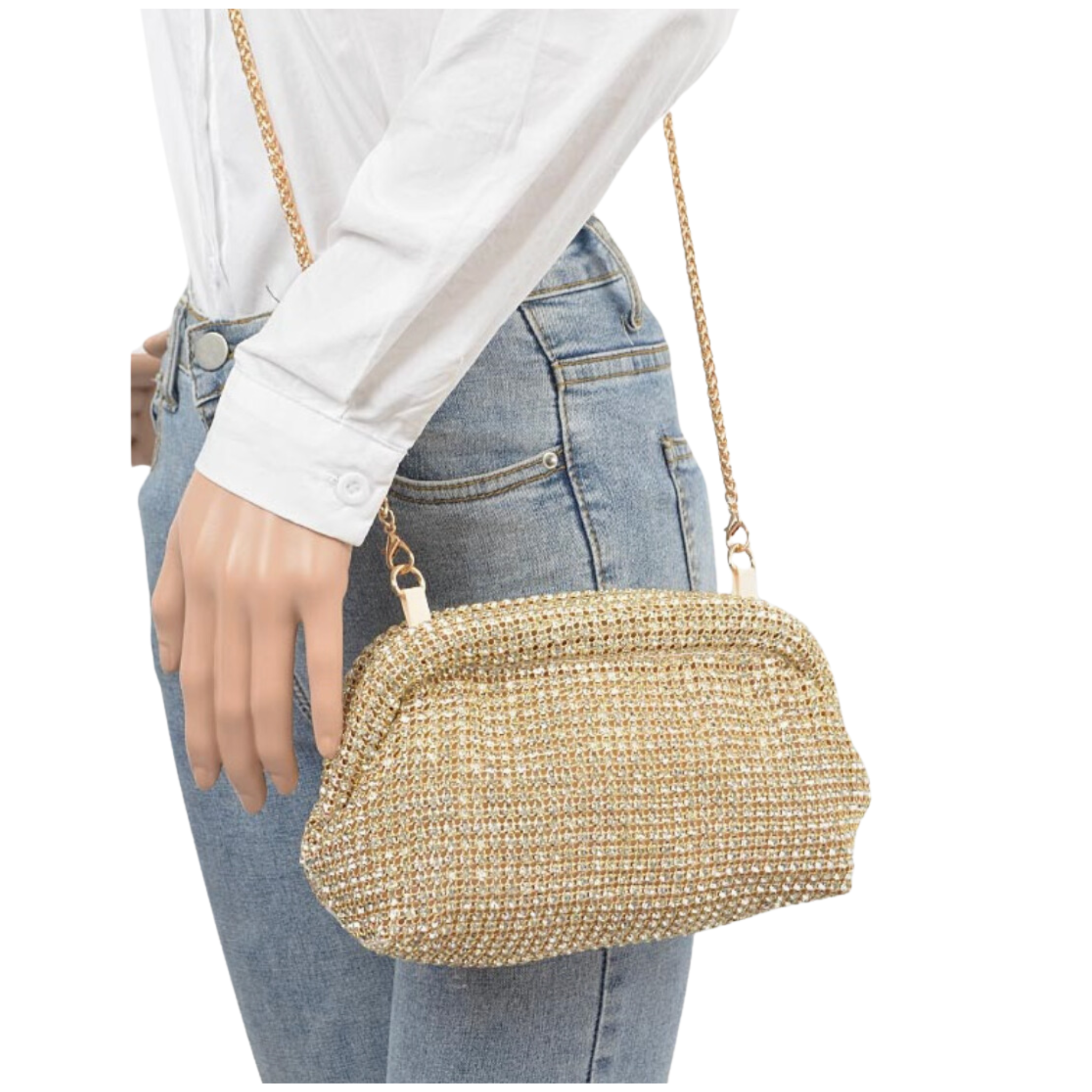 Rhinestone Clam Shell Clutch