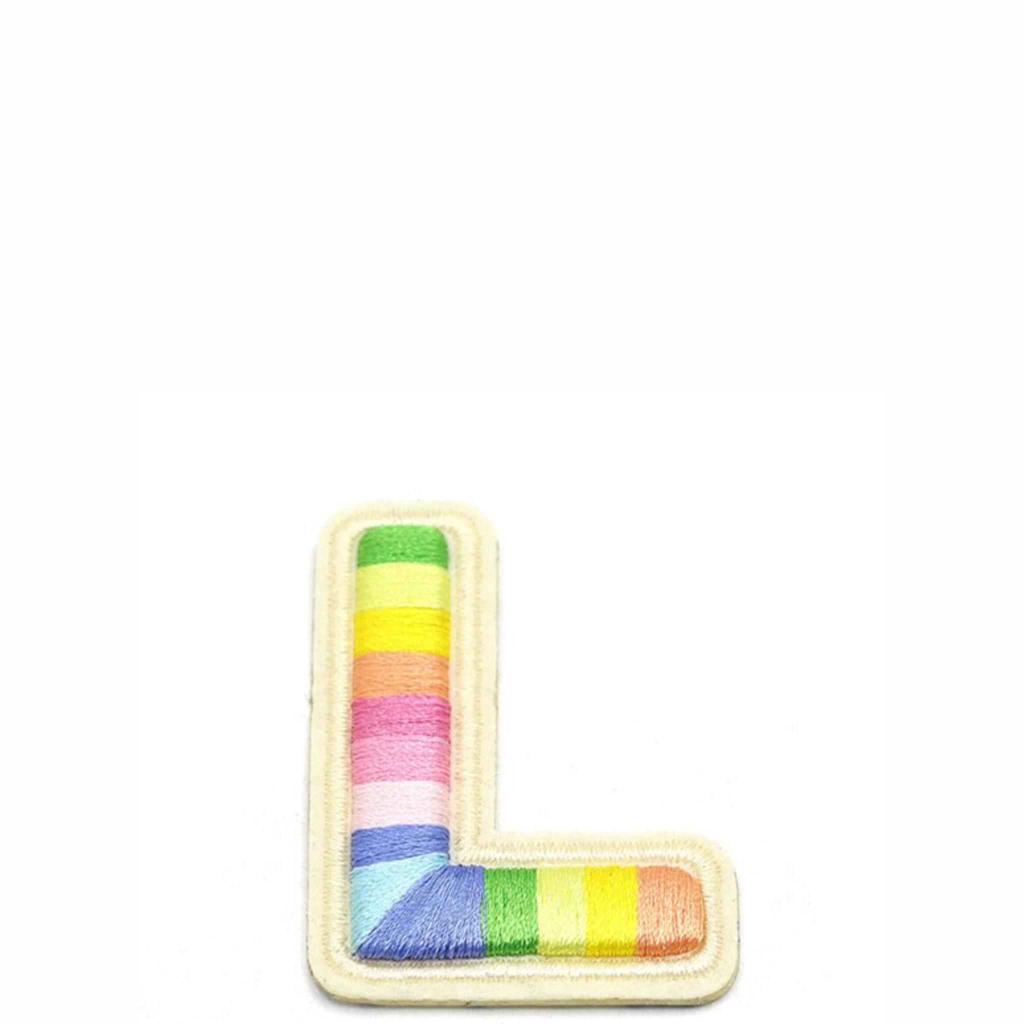 Rainbow Stripe Initial Sticker Patches