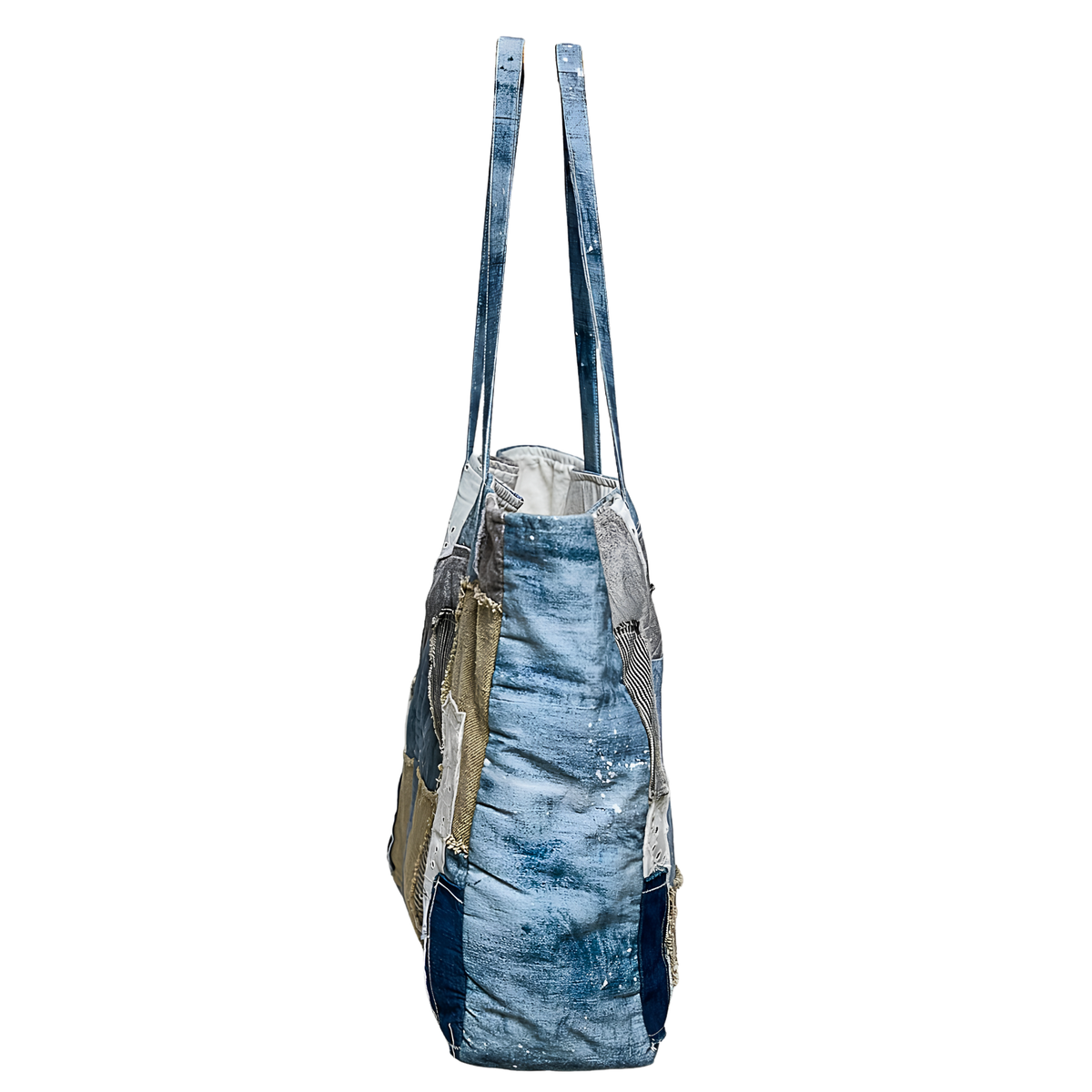 Unique Mix Patchwork Vintage Denim Casual Tote Bag