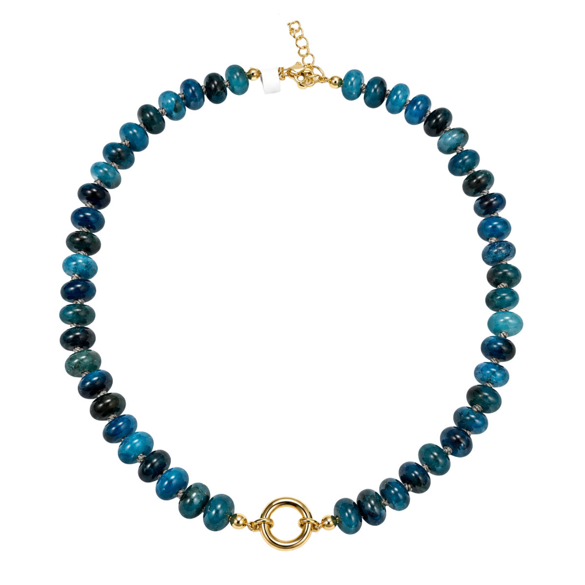 Gemstone Beaded Necklace with Charm Holder