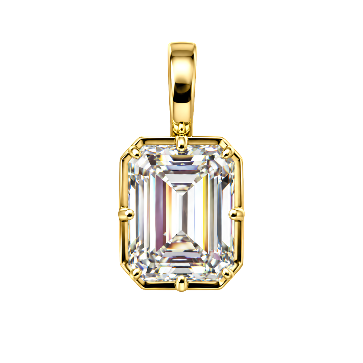 Emerald Cut CZ Pendant Charm