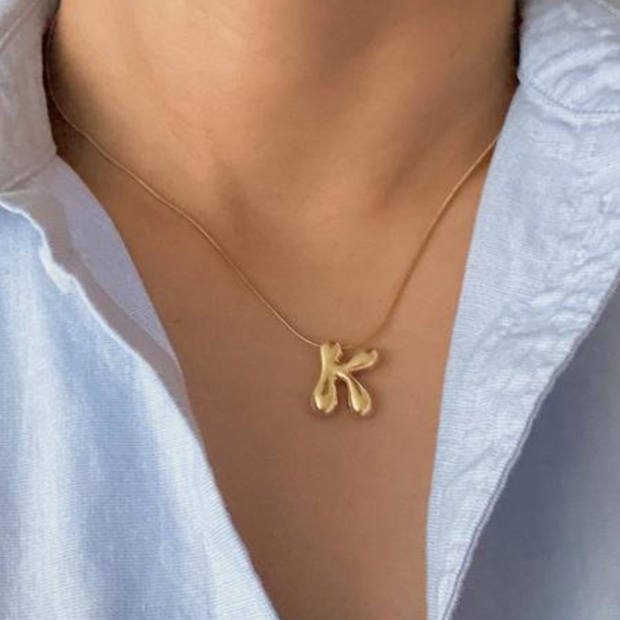 Balloon Letter Initial Necklace