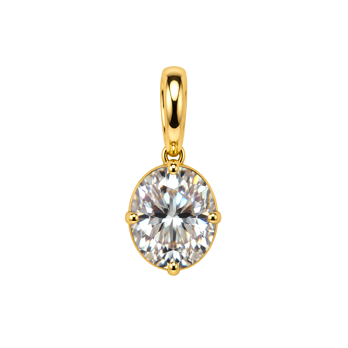 Oval Cut CZ Pendant Charm