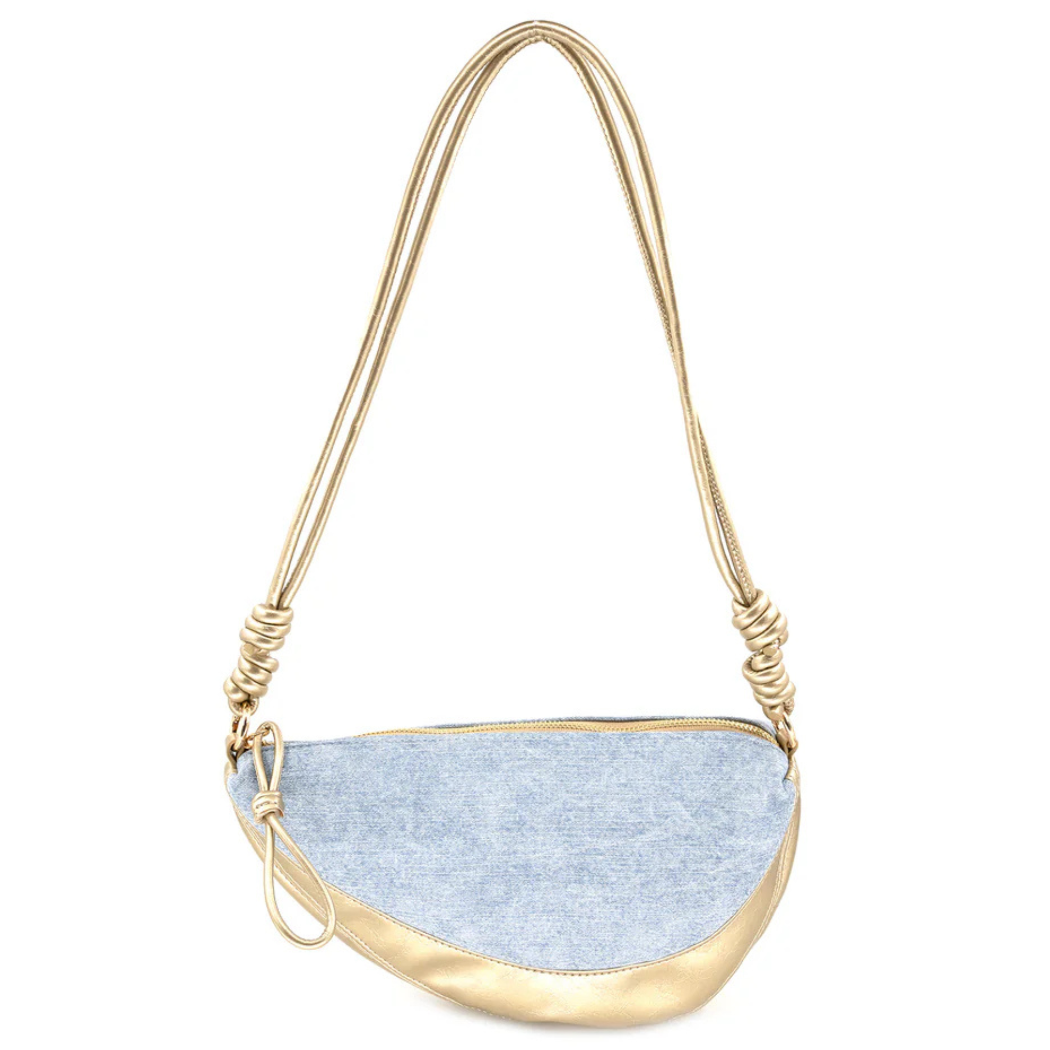 Half Moon Denim Shoulder Bag - Let's Bag It 