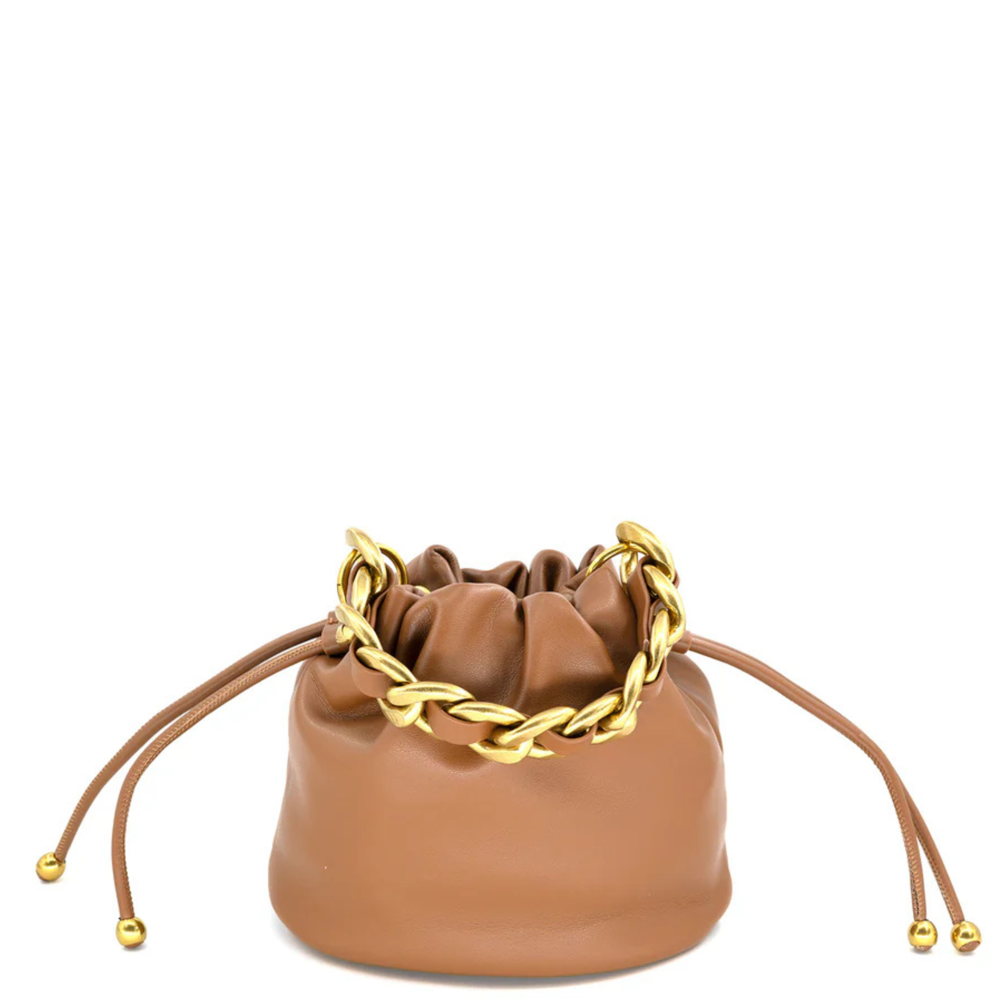 Private label Gabriel drawstring crossbody handbag with adjustable strap and sleek design, perfect for everyday use.