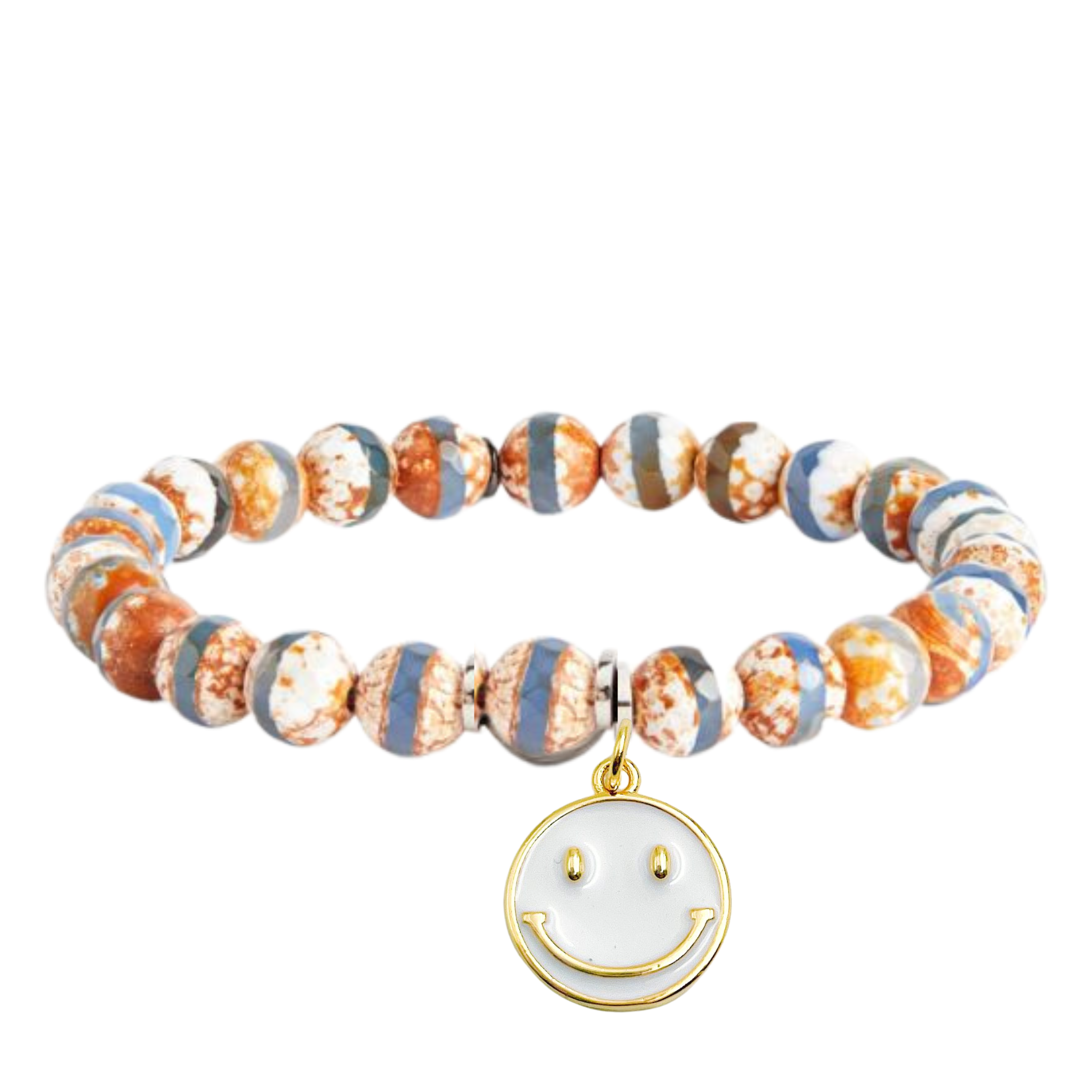 Self love and smiley face beaded bracelet