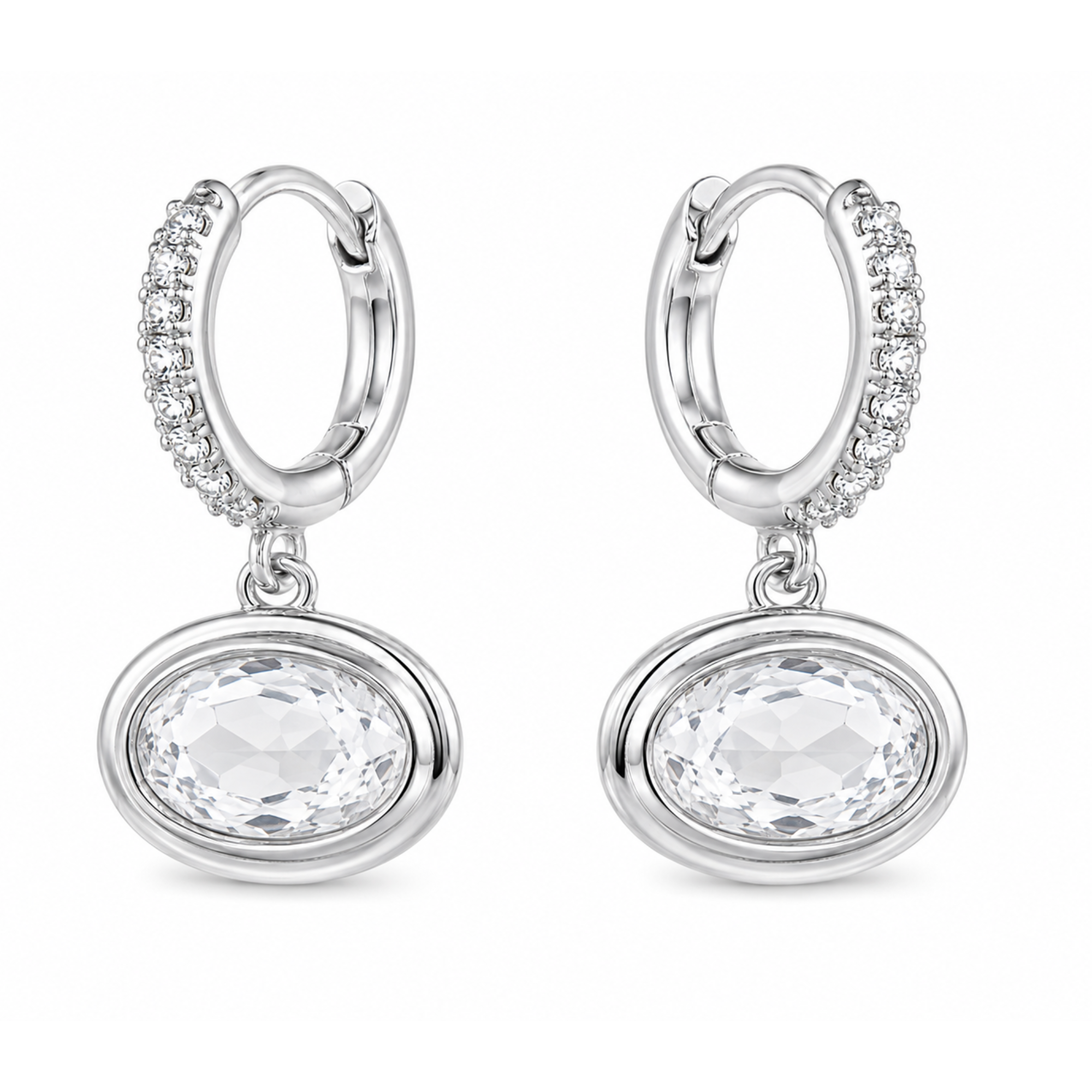 Circle Cz Droplet Earring