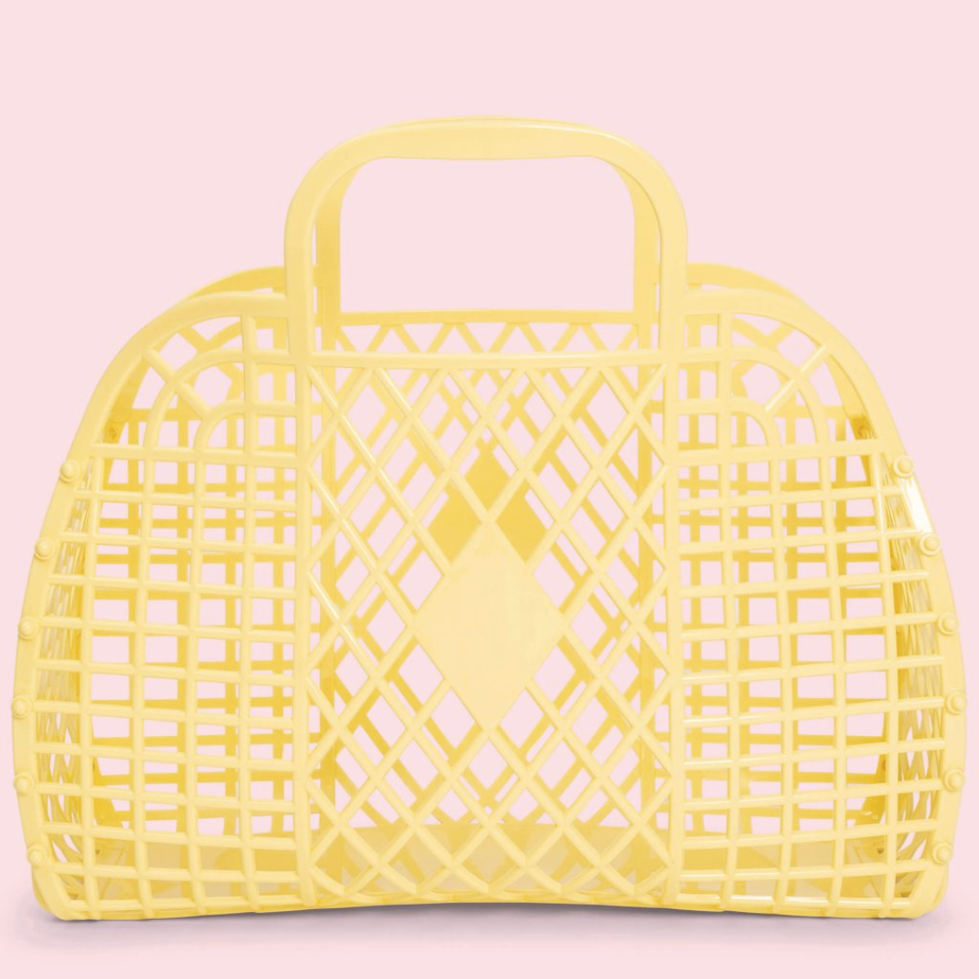 Sunjellies Retro Basket Yellow- Large