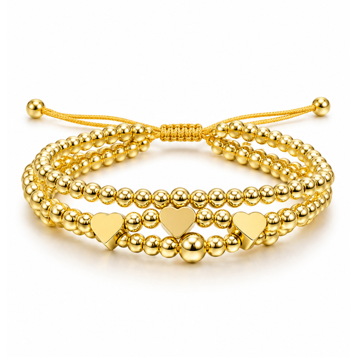 Heart Beaded Three Layer Pulley Bracelet