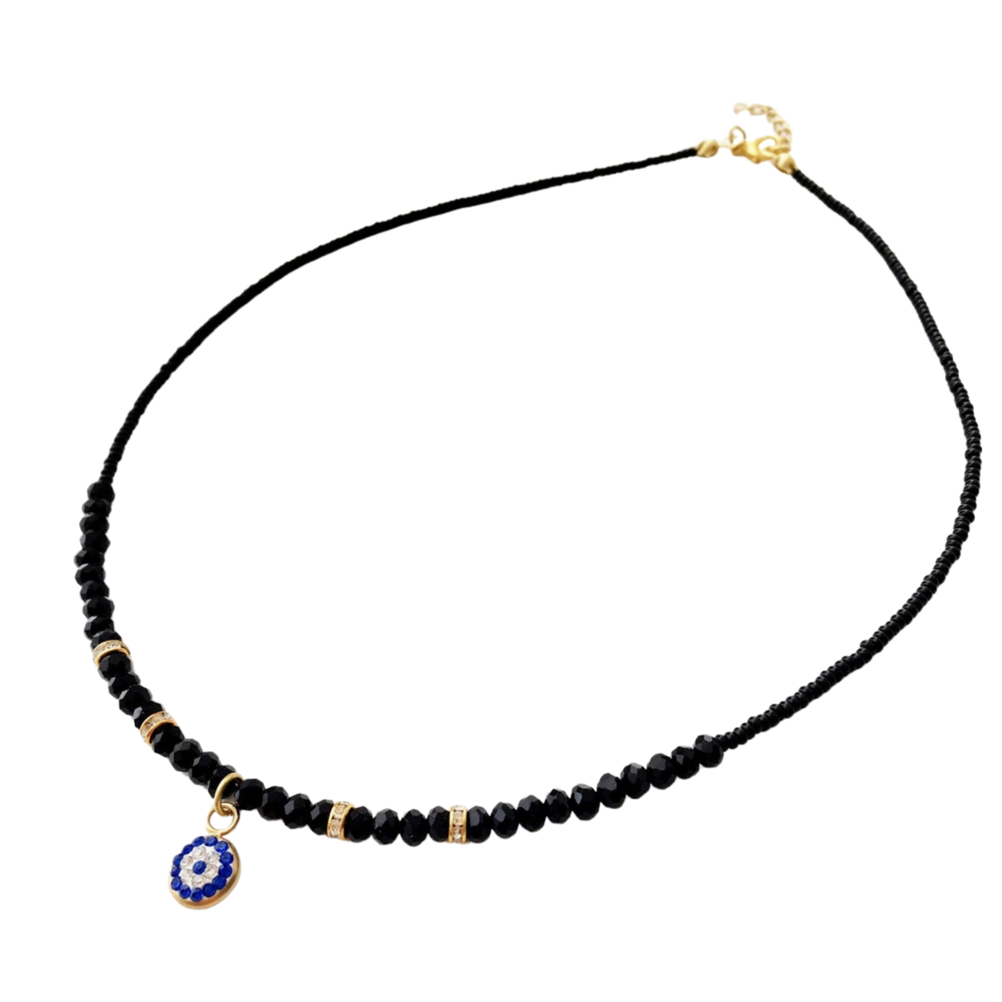 Evil Eye Beaded Charm Necklace - Let's Bag It 